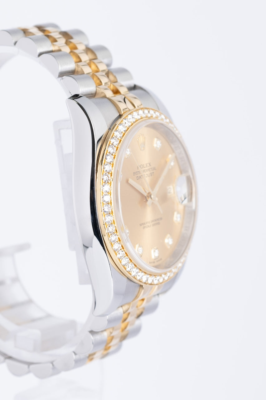 Rolex Datejust 36 Stahl/Gold "Diamond Dial/Bezel" Gold Automatik 116243 - Detailansicht 1