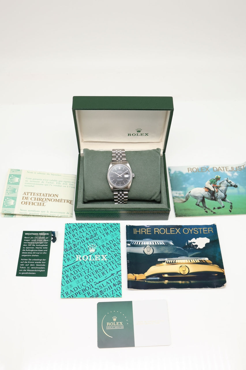 Rolex Datejust 36mm Automatik Herrenuhr LC100 16220 - Papiere und oder Lieferumfang