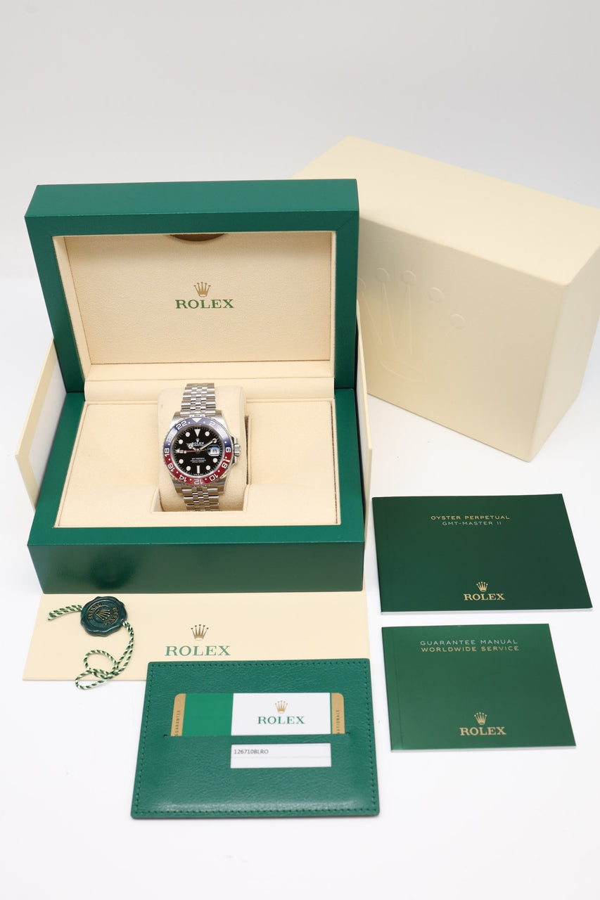 Rolex GMT-Master II 'Pepsi' 40mm Jubilee LC100 126710BLRO - Papiere und oder Lieferumfang