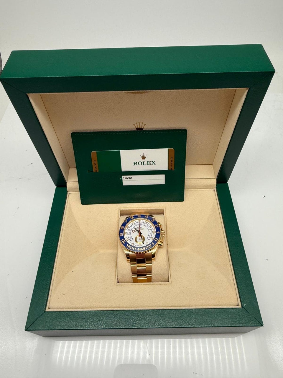 Rolex Yacht-Master II Automatik Herrenuhr Vollgold 44mm 116688 - Papiere und oder Lieferumfang