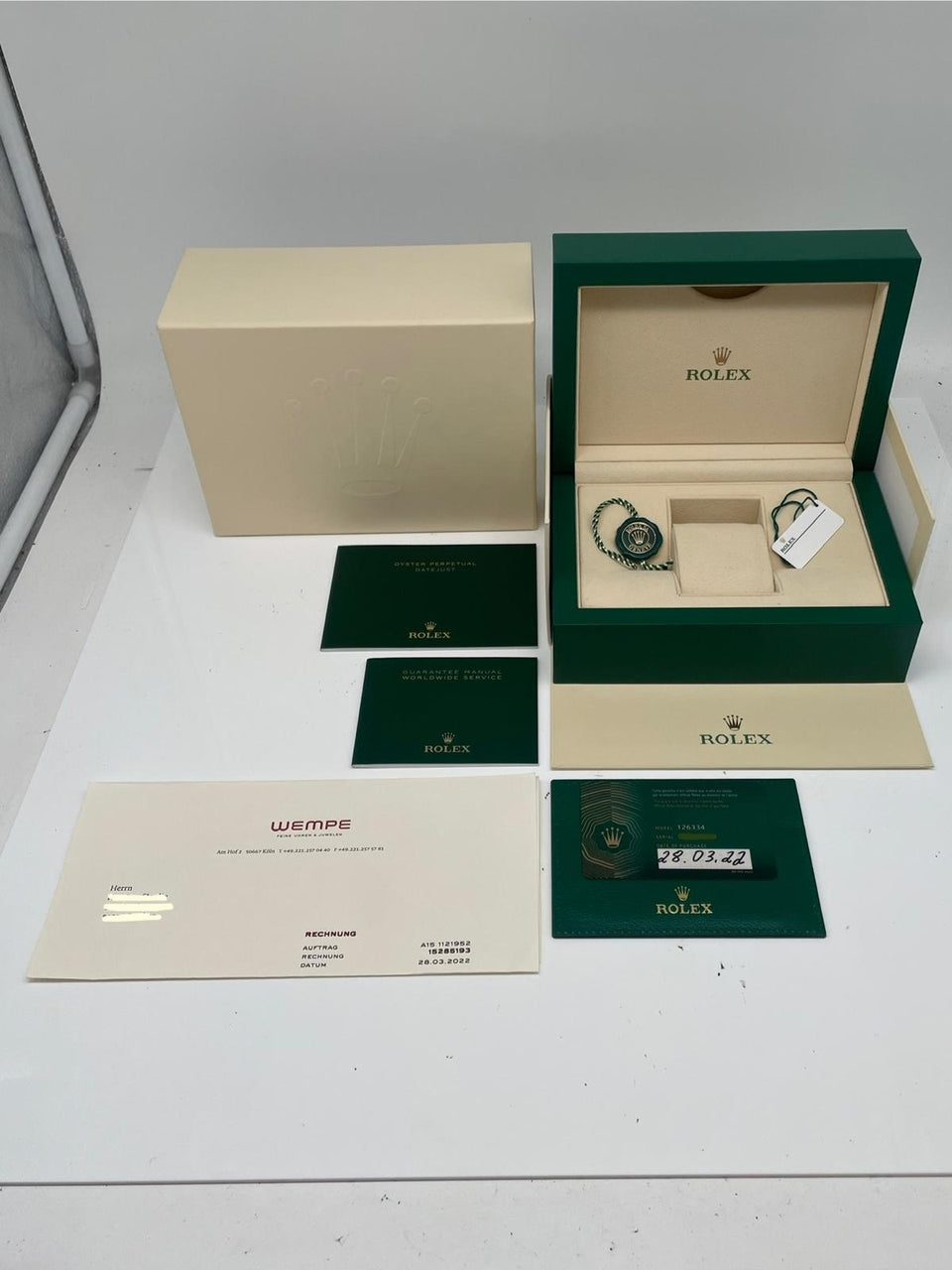 Rolex Datejust 41mm Automatik Herrenuhr Jubilee 126334 - Papiere und oder Lieferumfang