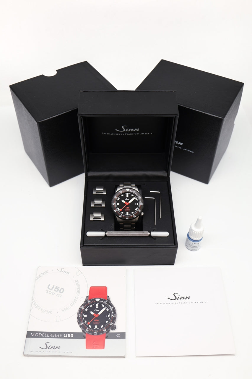 Sinn Taucheruhren U50 SDR 41mm Herrenuhr 1050040 - Papiere und oder Lieferumfang
