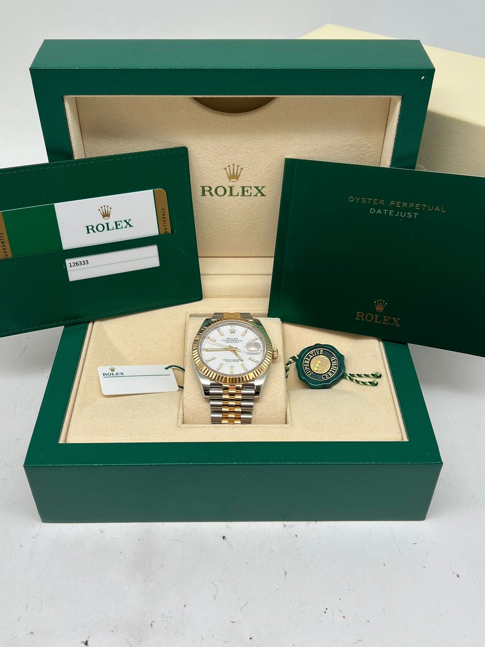 Rolex Datejust Stahl/Gold Herrenuhr 41mm Automatik 126333 - Papiere und oder Lieferumfang