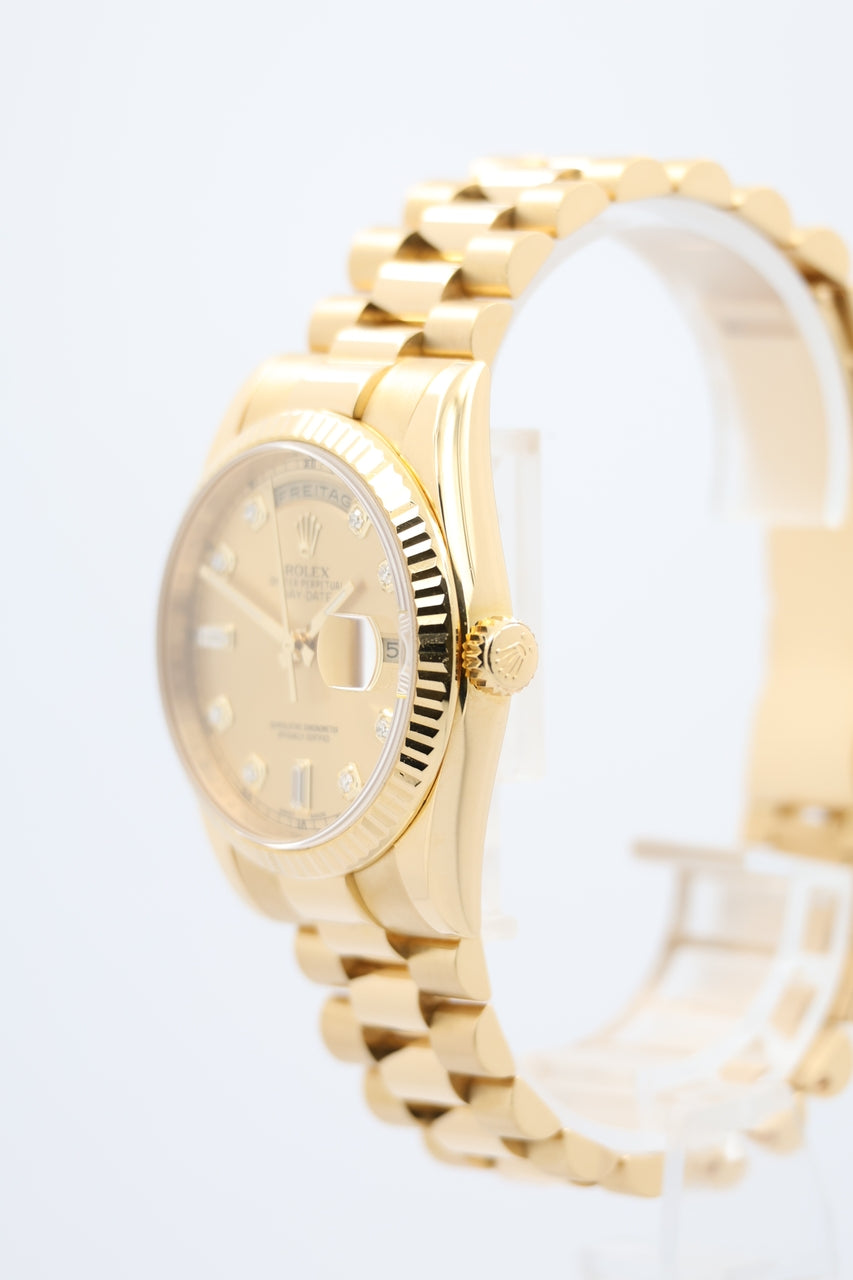 Rolex Day-Date 36 President 18k Gelbgold "Diamond Dial" LC:100 118238 - Detailansicht 1