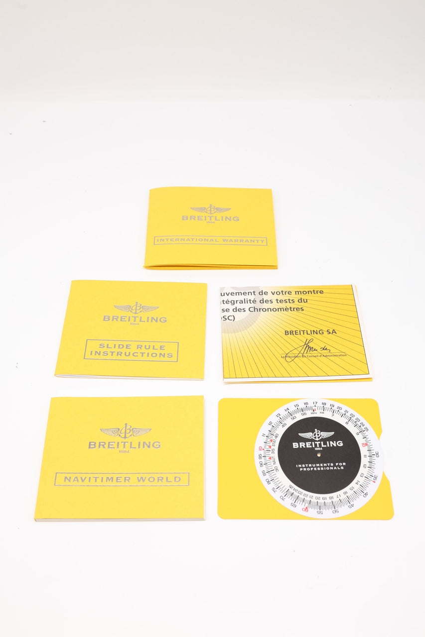 Breitling Navitimer World GMT 46mm Automatik Herrenuhr A24322 - Papiere und oder Lieferumfang