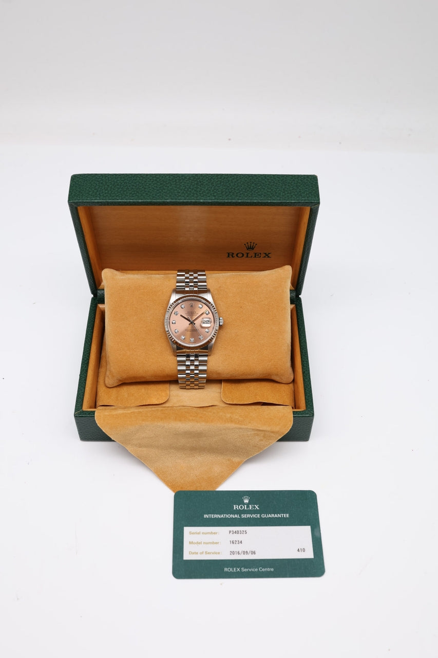 Rolex Datejust 36mm Diamond Automatik Jubilee Service Papiere 16234 - Papiere und oder Lieferumfang
