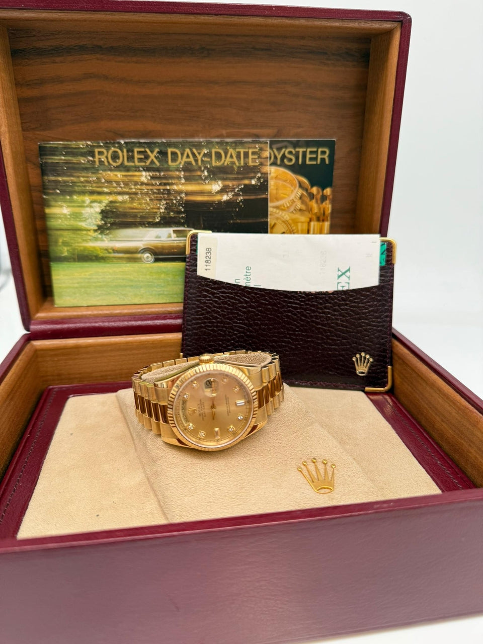 Rolex Day-Date 36 Automatik Herrenuhr Diamond-Dial 118238 - Papers and documentation