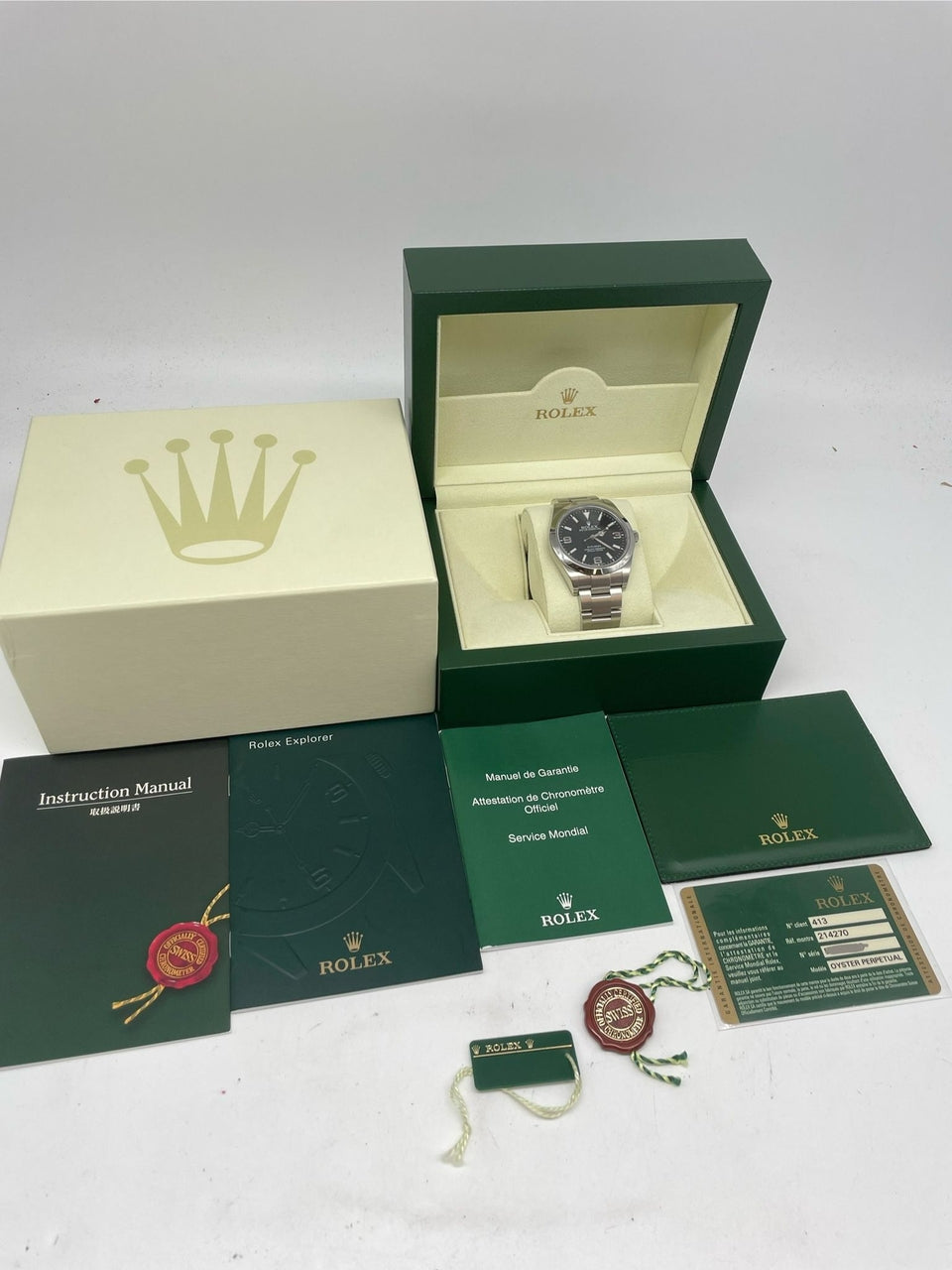 Rolex Explorer I 39mm Automatik Herrenuhr 214270 - Papiere und oder Lieferumfang