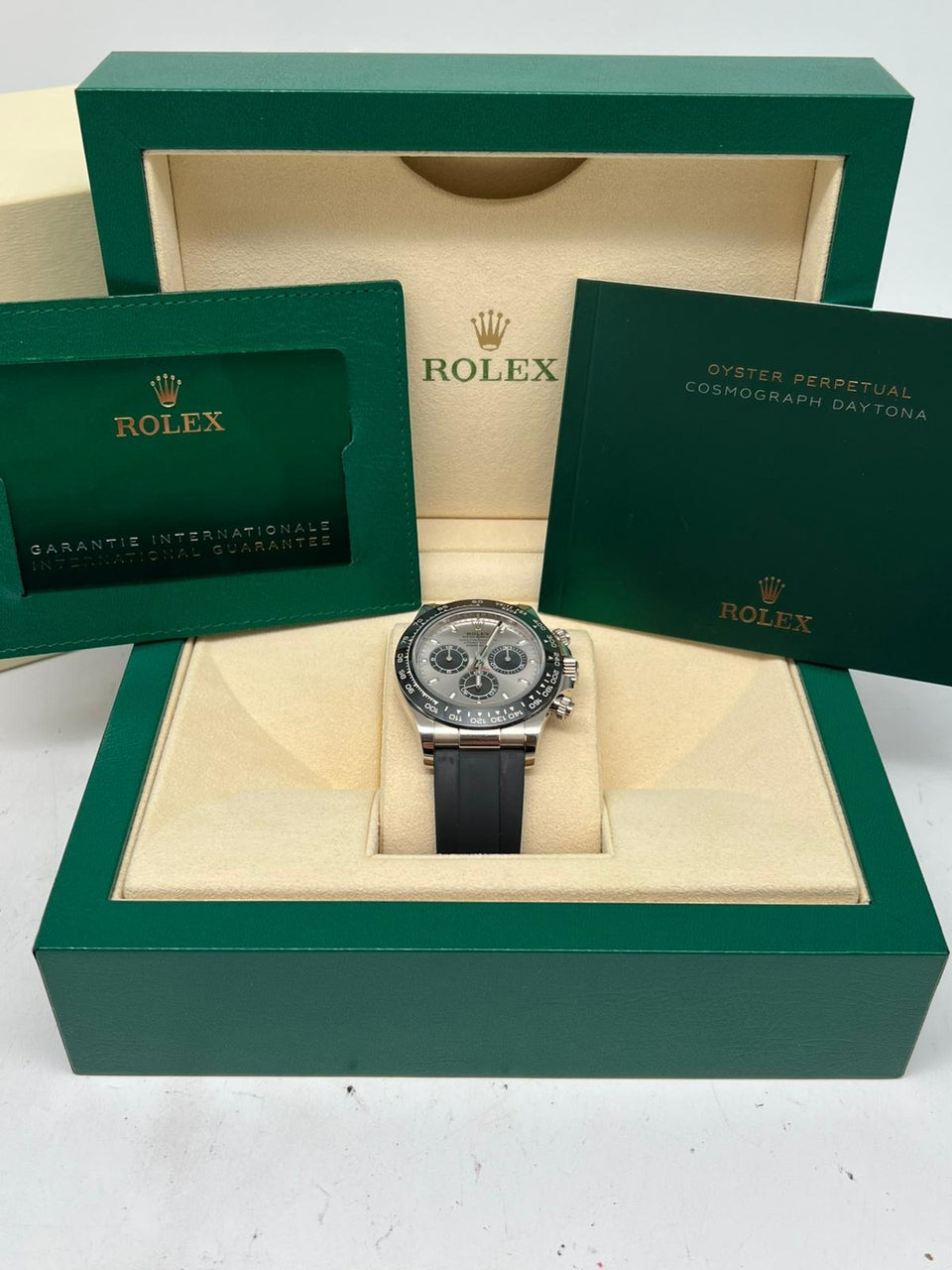 Rolex Daytona Oysterflex Weißgold Ghost Automatik 40mm 116519LN - Papiere und oder Lieferumfang