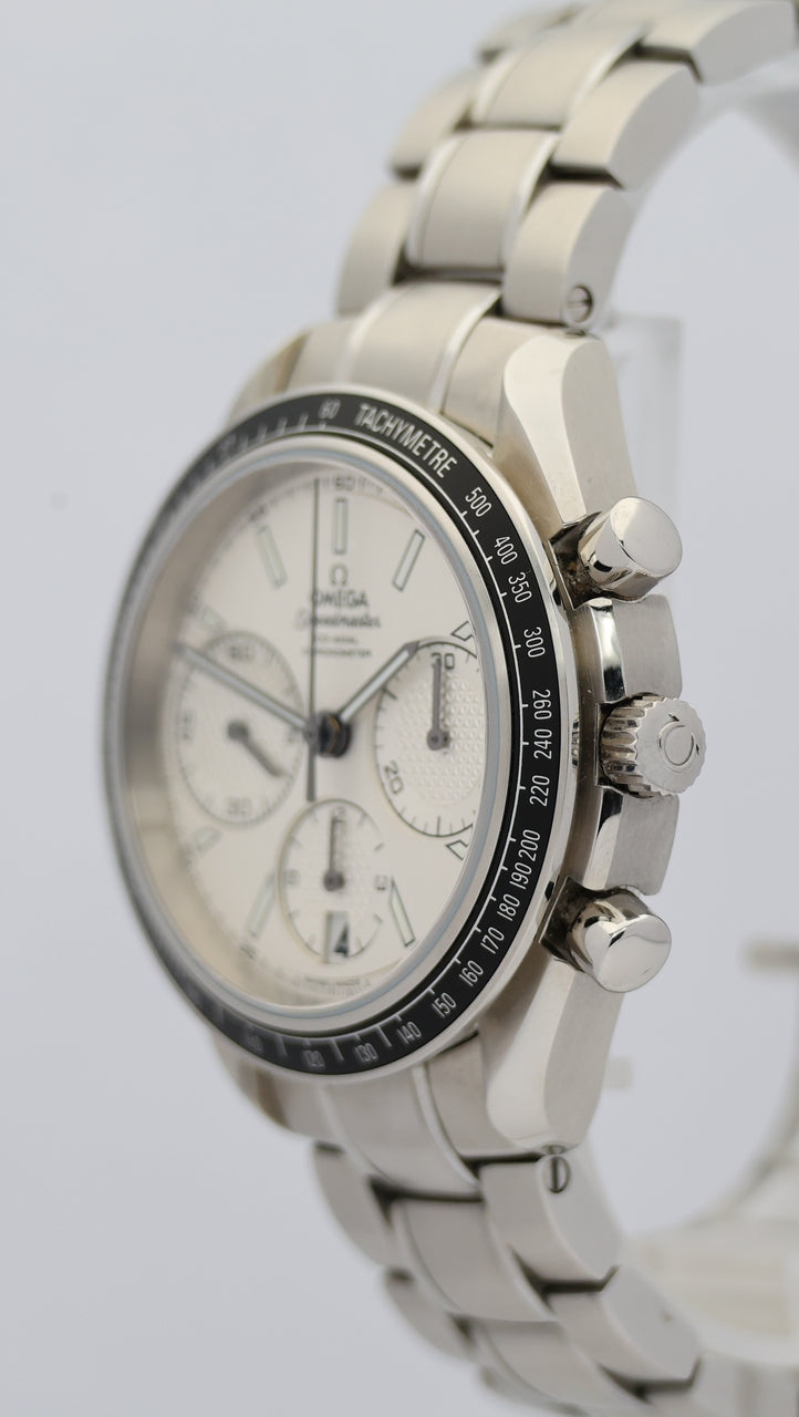 Omega Speedmaster Racing Automatik Herrenuhr Weiß 32630405002001 Box + og. Papiere