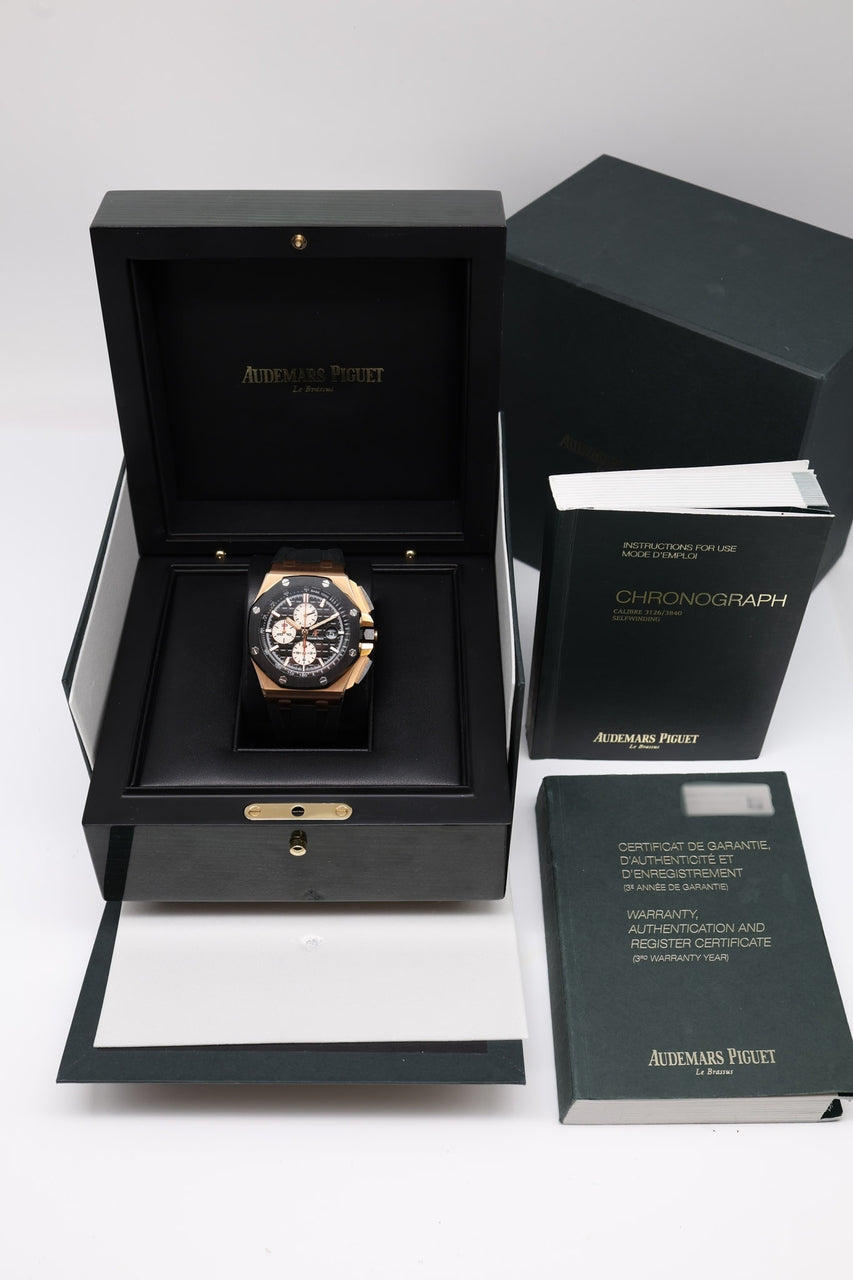 Audemars Piguet Royal Oak Offshore Roségold Chronograph 44mm 26401RO - Papiere und oder Lieferumfang
