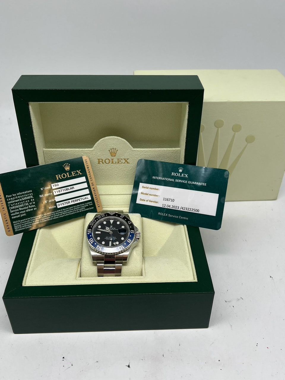 Rolex GMT-Master II Automatik Herrenuhr Stahl 40mm 116710BLNR - Papiere und oder Lieferumfang