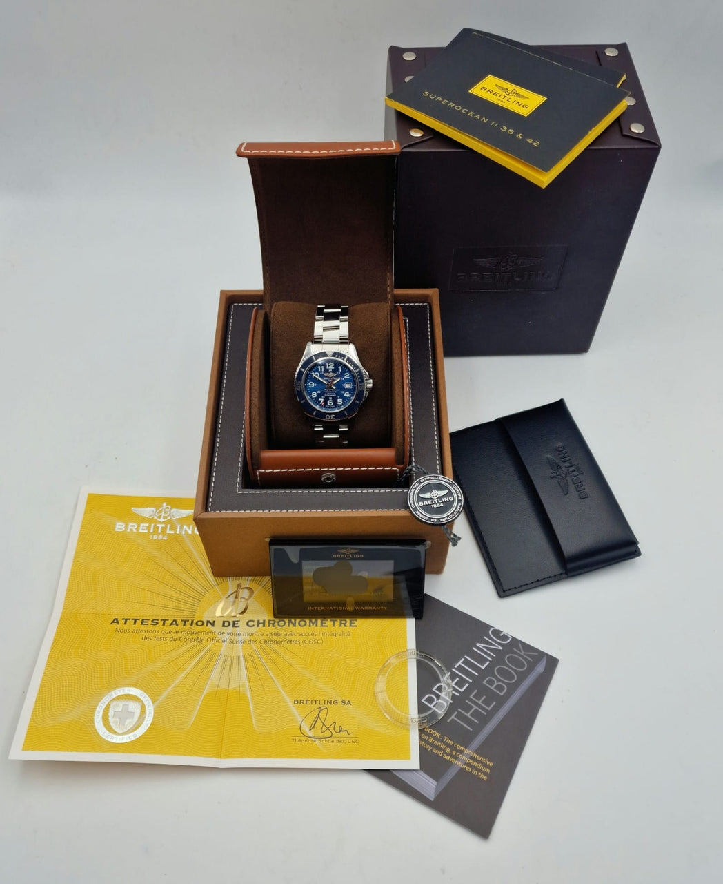 Breitling Superocean II 42mm Automatik Herrenuhr A17365 Box + og. Papiere