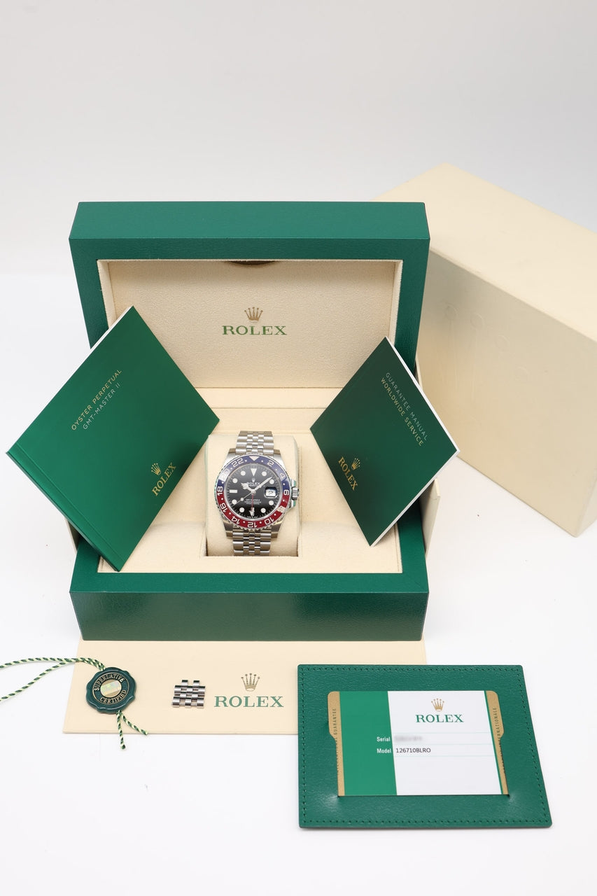 Rolex GMT-Master II „Pepsi“ Automatik Herrenuhr LC100 126710BLRO - Papiere und oder Lieferumfang