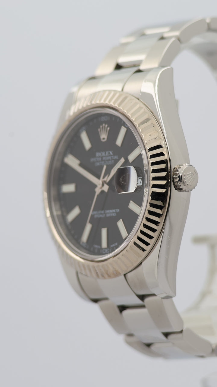 Rolex Datejust II Automatik Herrenuhr Schwarz 116334 - Detailansicht 7
