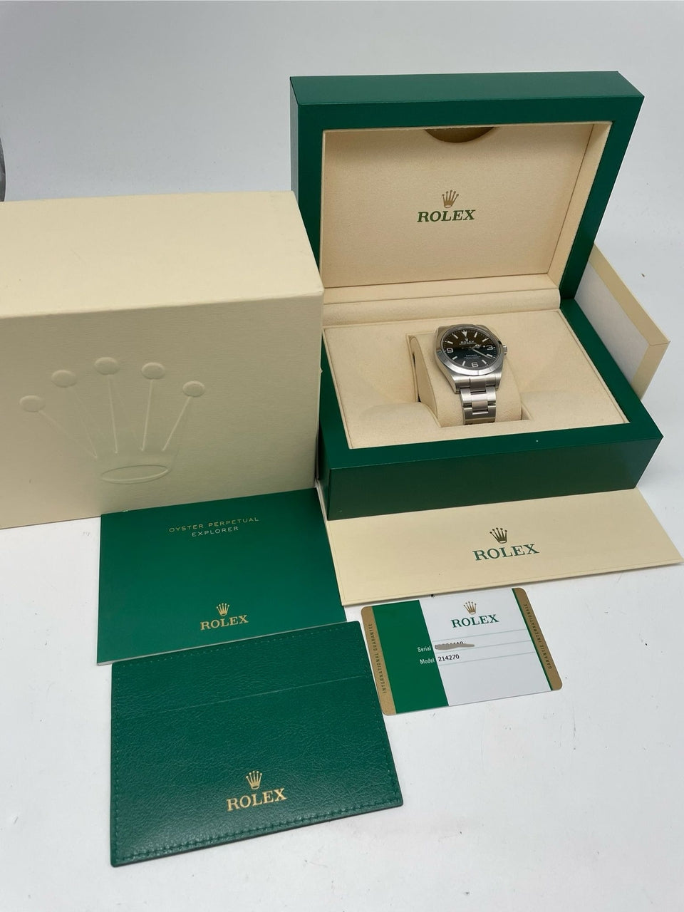 Rolex Explorer I 39mm Automatik Herrenuhr 214270 - Papers and documentation