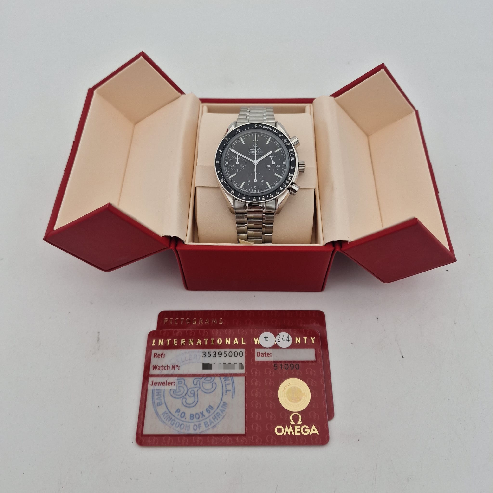 Omega Speedmaster Reduced 39mm Automatik Herrenuhr 35395000 Box + og. Papiere