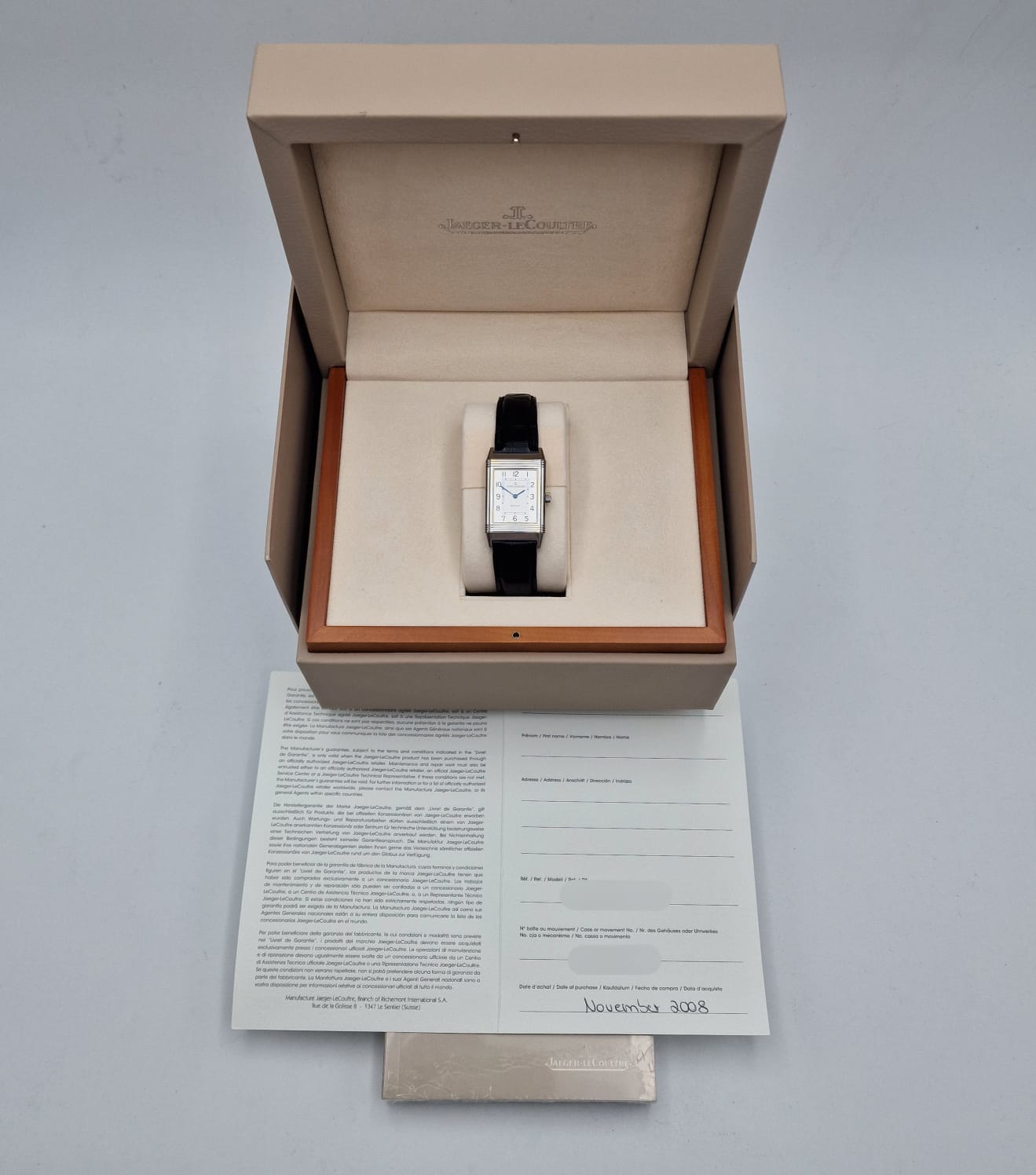 Jaeger-LeCoultre Reverso Classique Quartz Q2518410 Box + above. papers