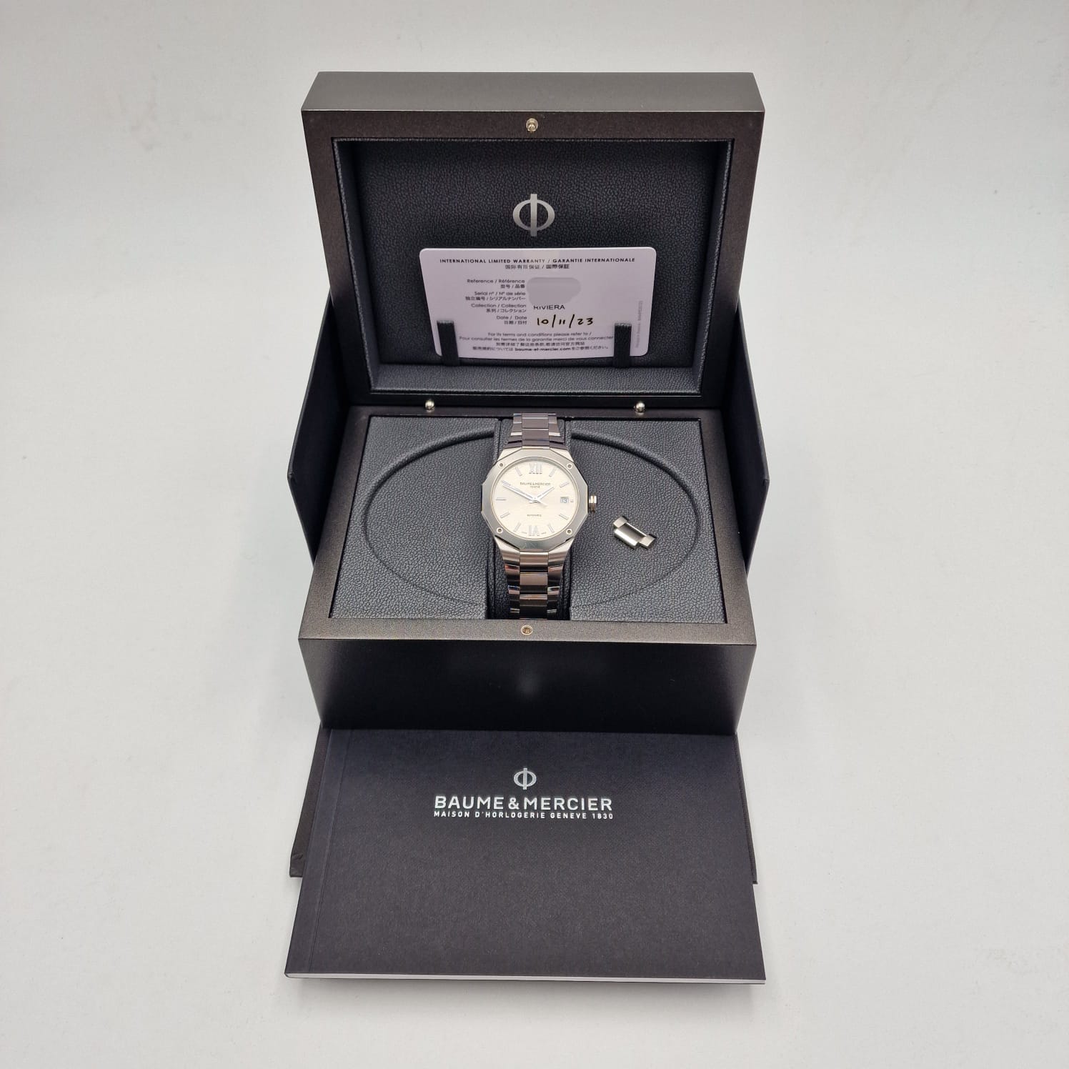 Baume & Mercier Riviera Lady Automatik Silber 10615 Box + og. Papiere