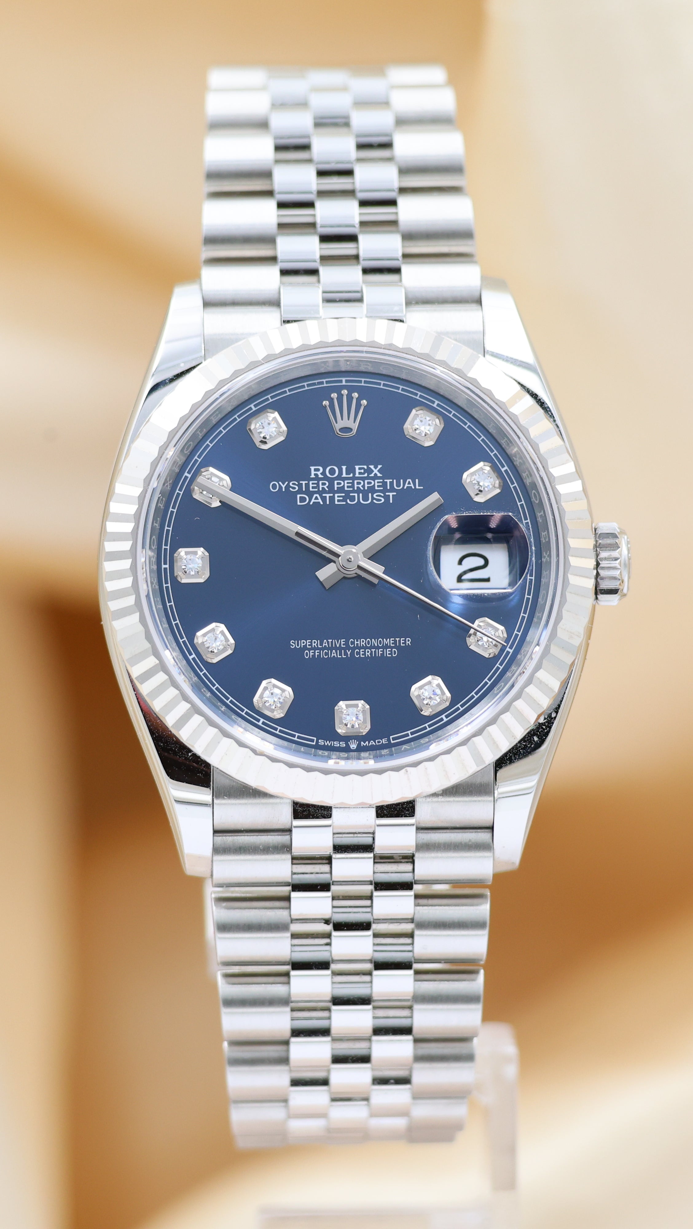 Rolex Datejust 36 Diamond Dial Neu 126234 Box + og. Papiere