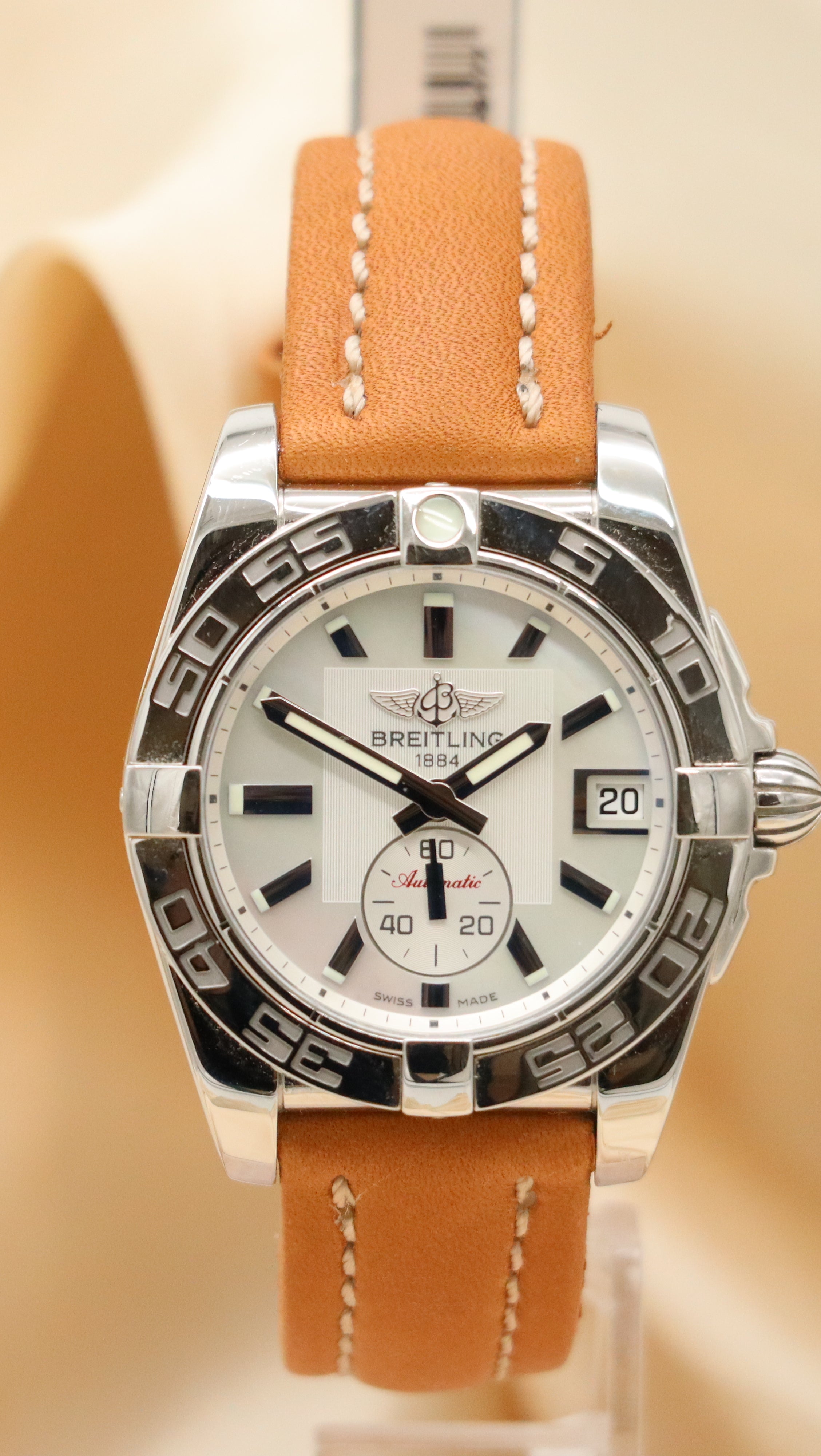 Breitling Galactic 36 Automatic Mother of Pearl A37330 Box + above papers