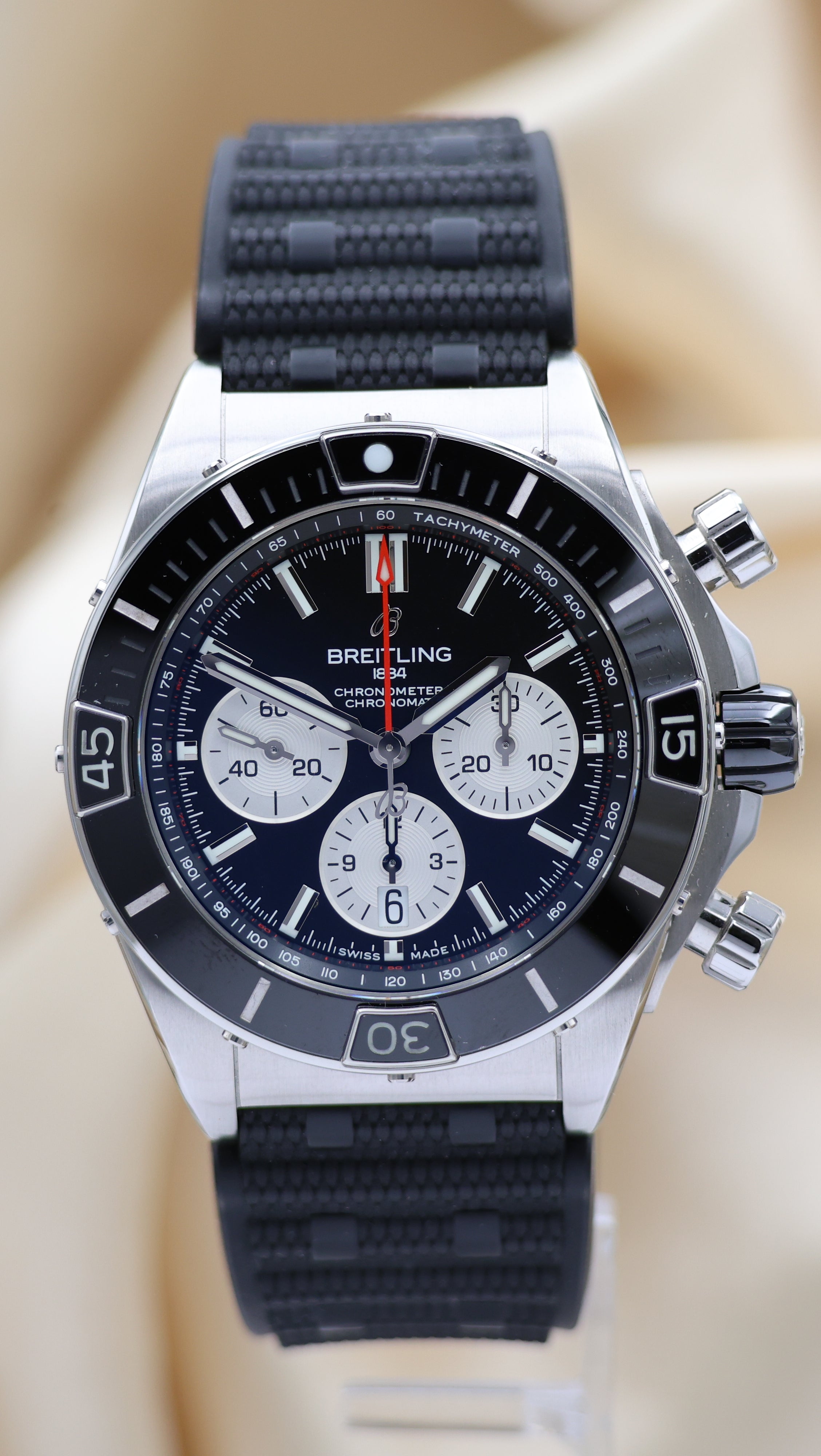 Breitling Super Chronomat 44 Automatik Herrenuhr AB0136 Box + og. Papiere