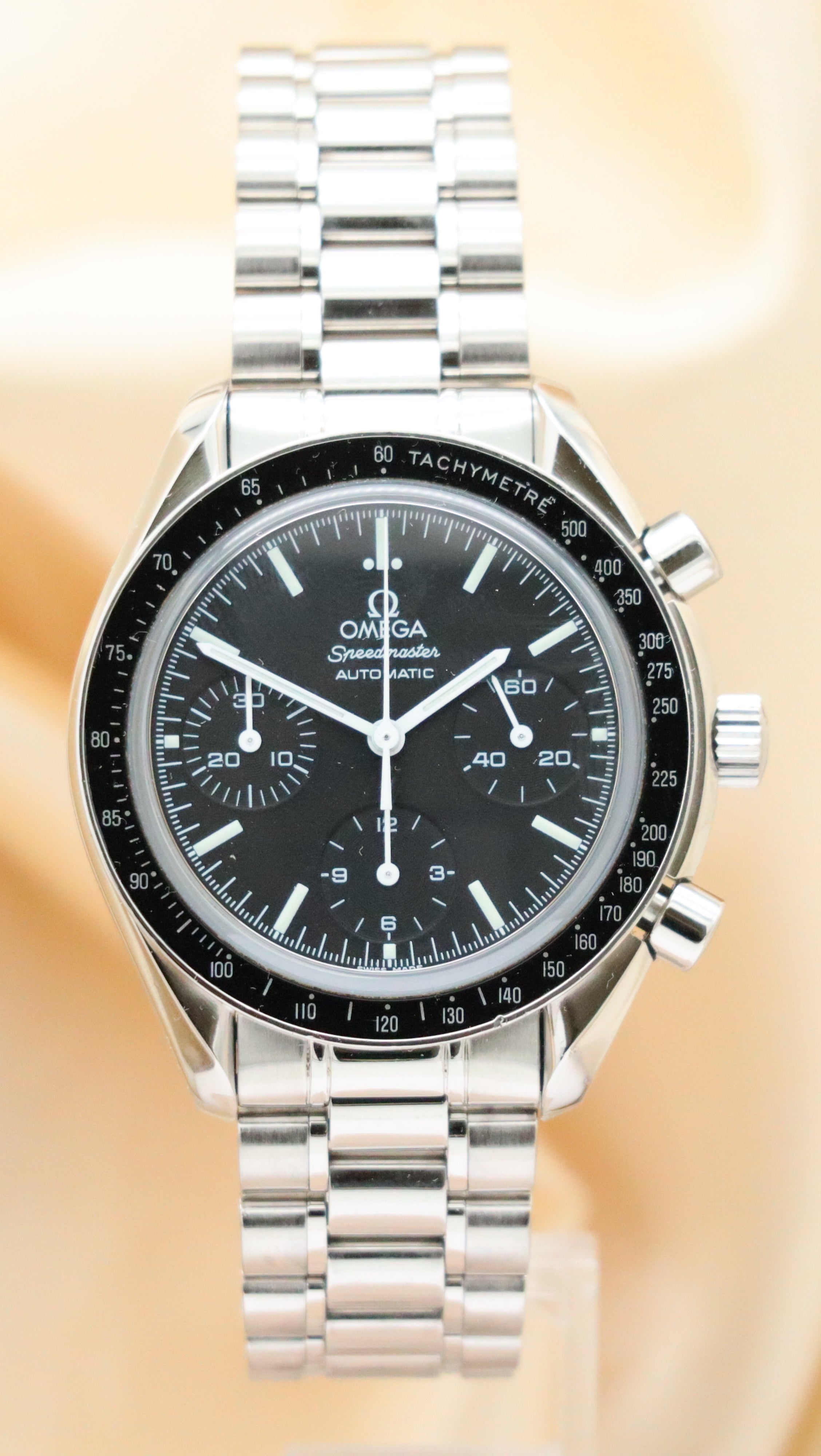 Omega Speedmaster Reduced 39mm Automatik Herrenuhr 35395000 Box + og. Papiere