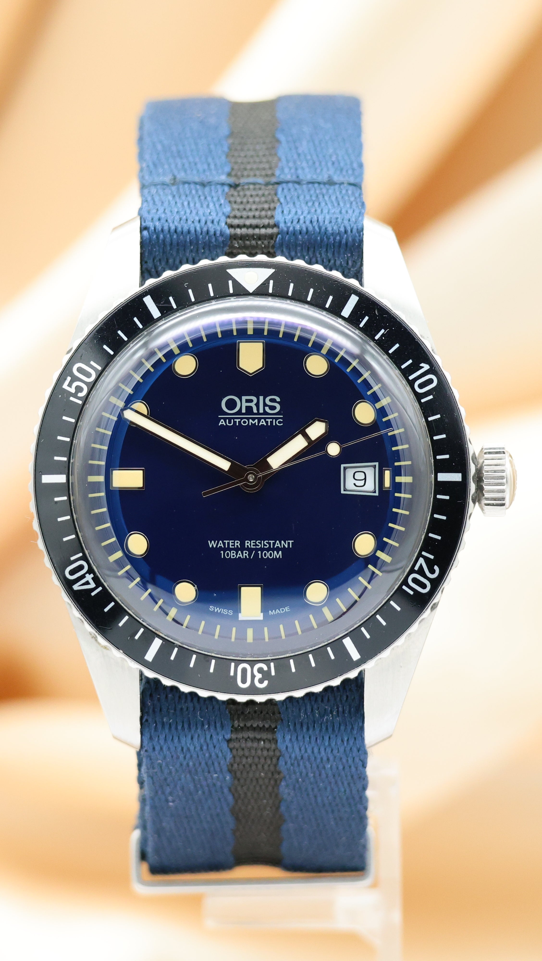 Oris Divers Sixty Five Automatic Blue 01 733 7720 4055-07 4 21 18 Box + above papers