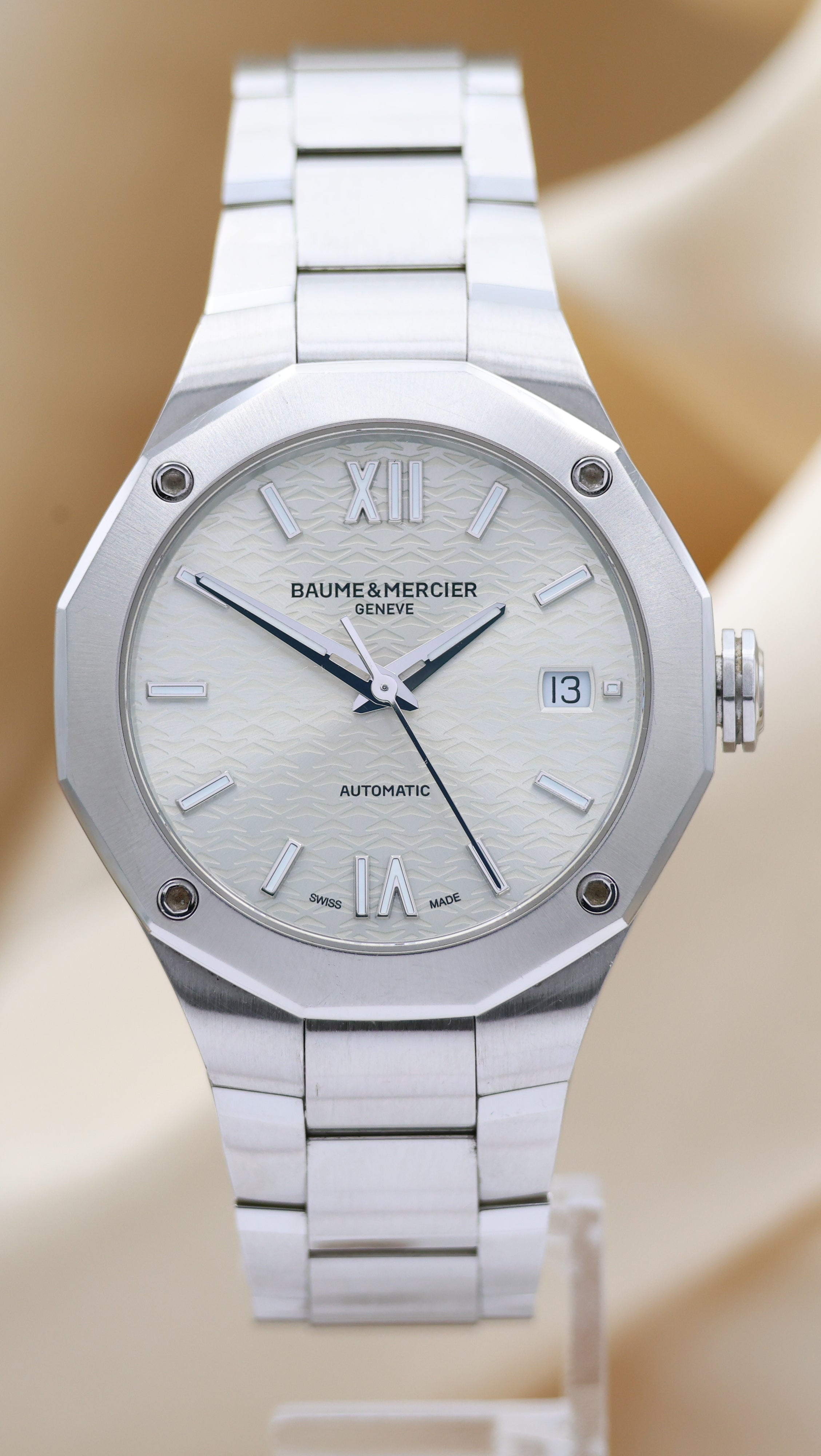 Baume & Mercier Riviera Lady Automatik Silber 10615 Box + og. Papiere