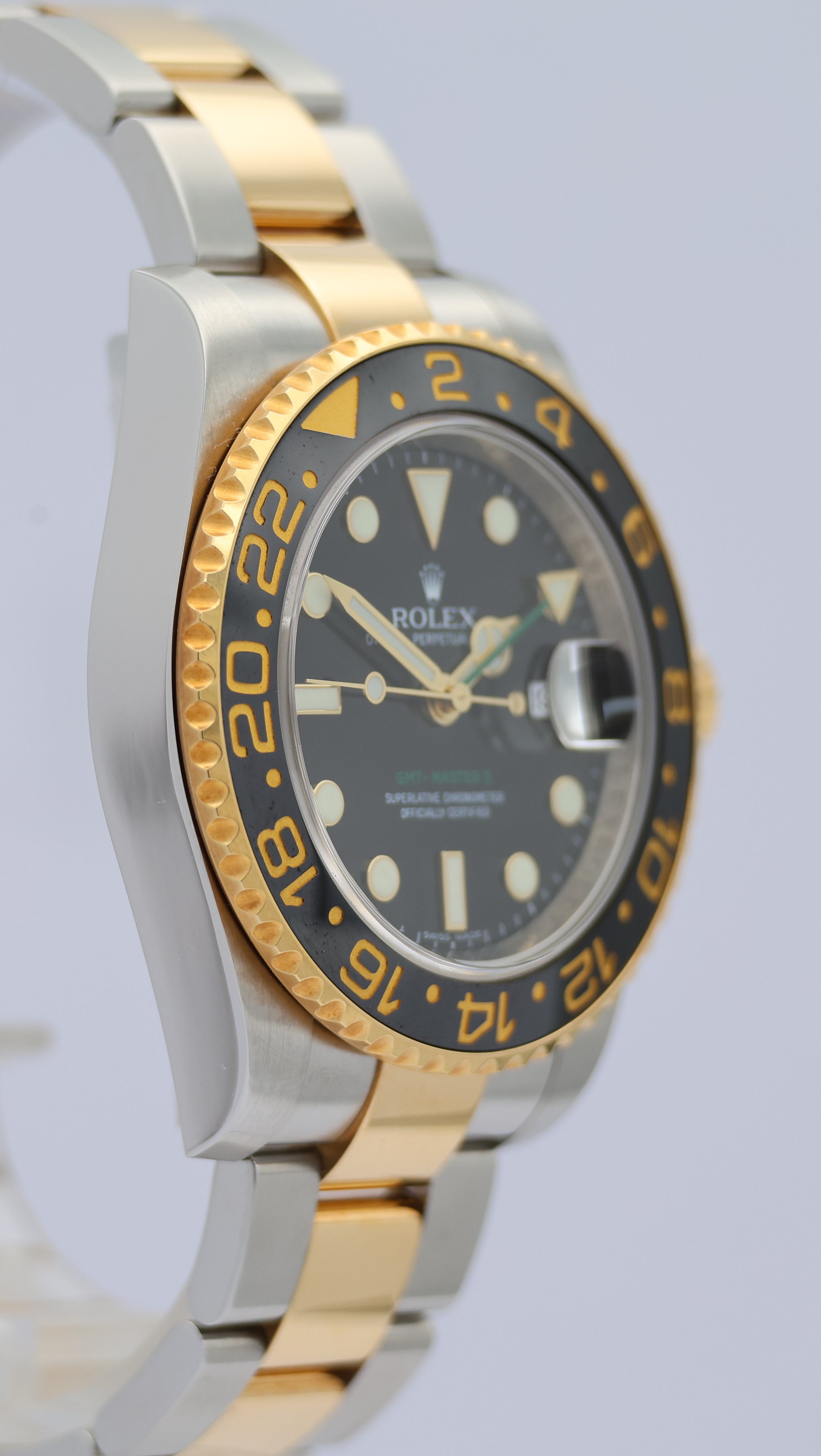 Rolex GMT-Master II Stahl/Gold 40mm Herrenuhr 116713LN Box + og. Papiere