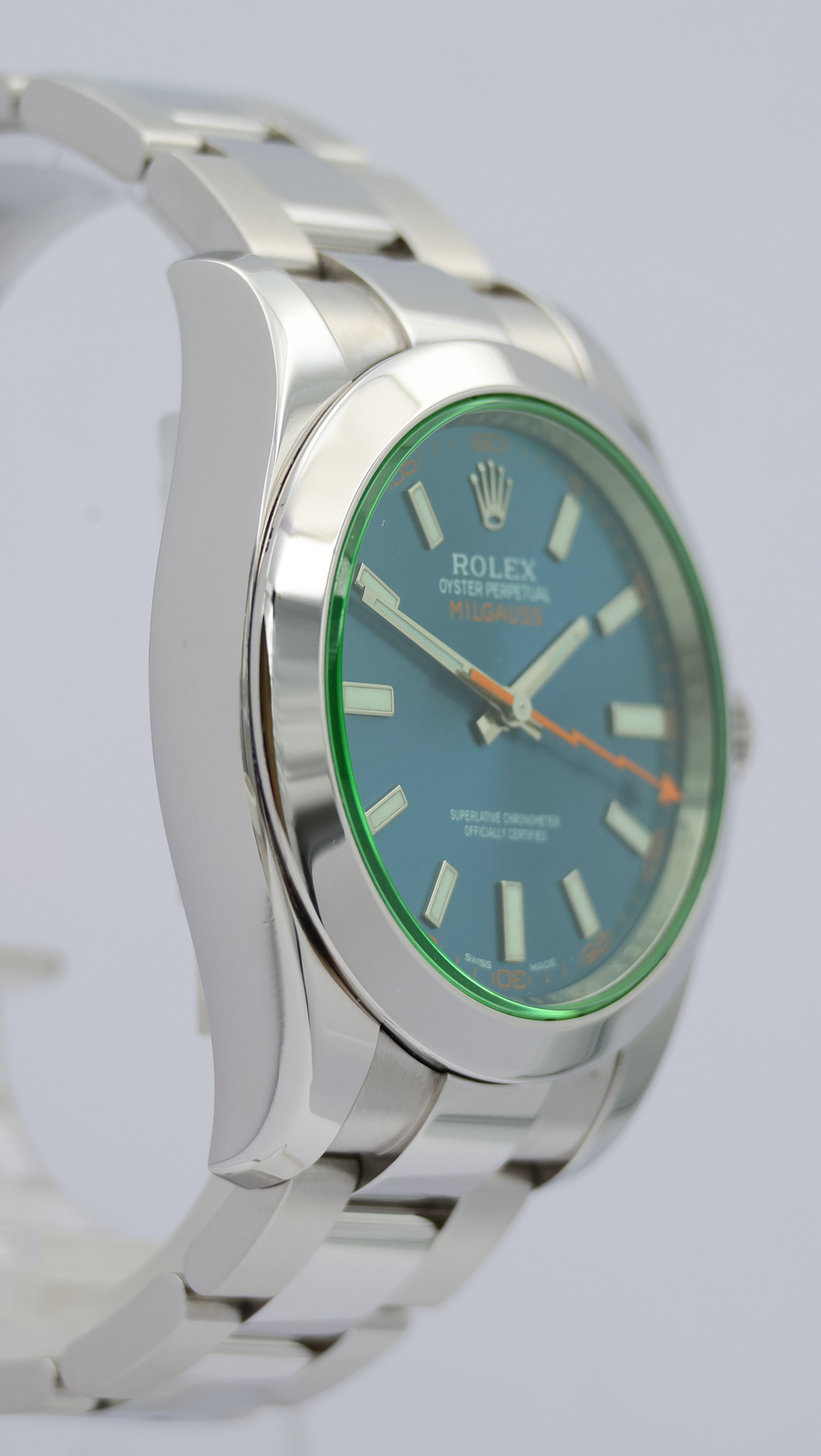 Rolex Milgauss Automatik Herrenuhr Blau	 116400GV Box + og. Papiere