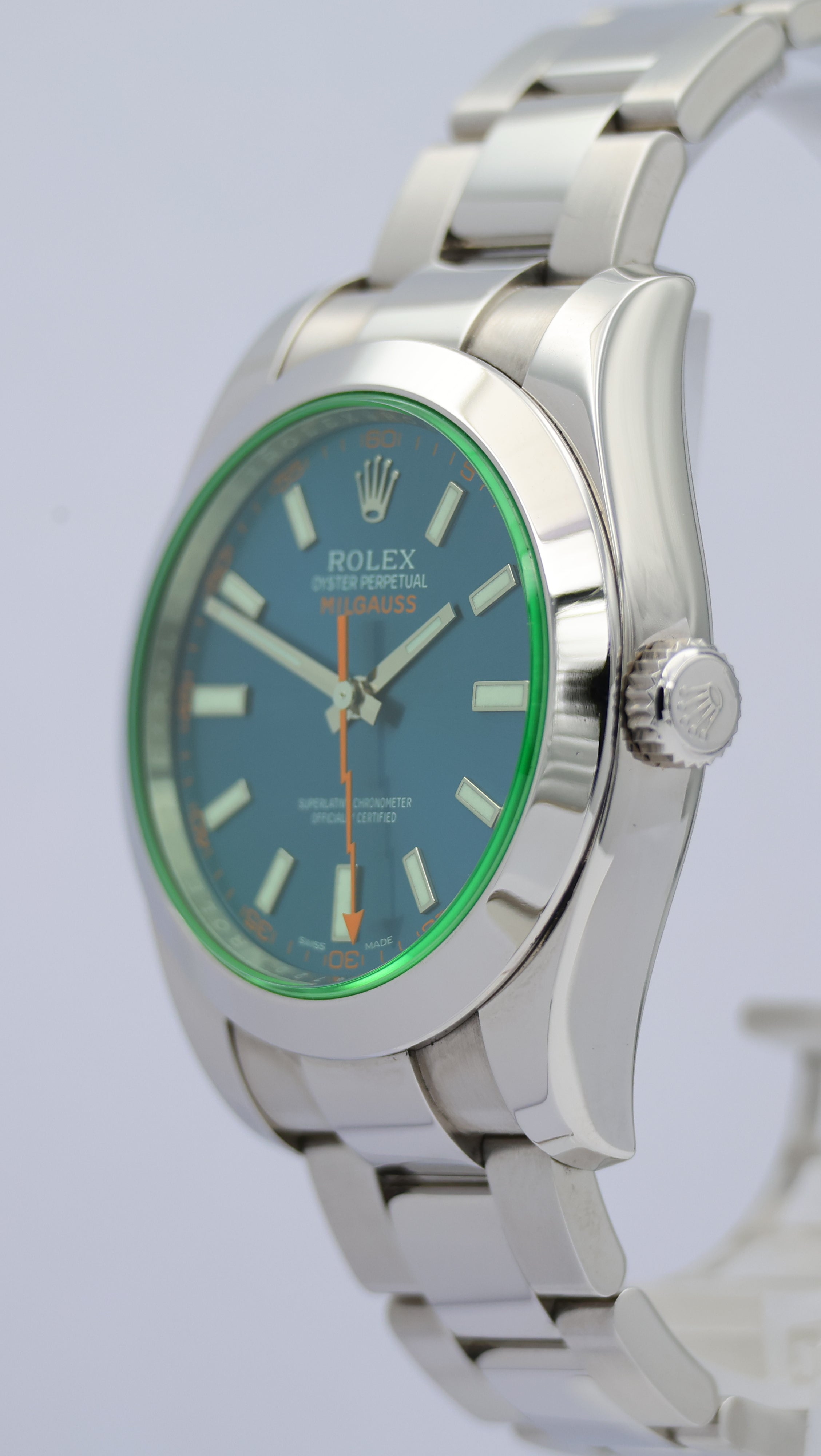 Rolex Milgauss Automatik Herrenuhr Blau 116400GV Box + og. Papiere