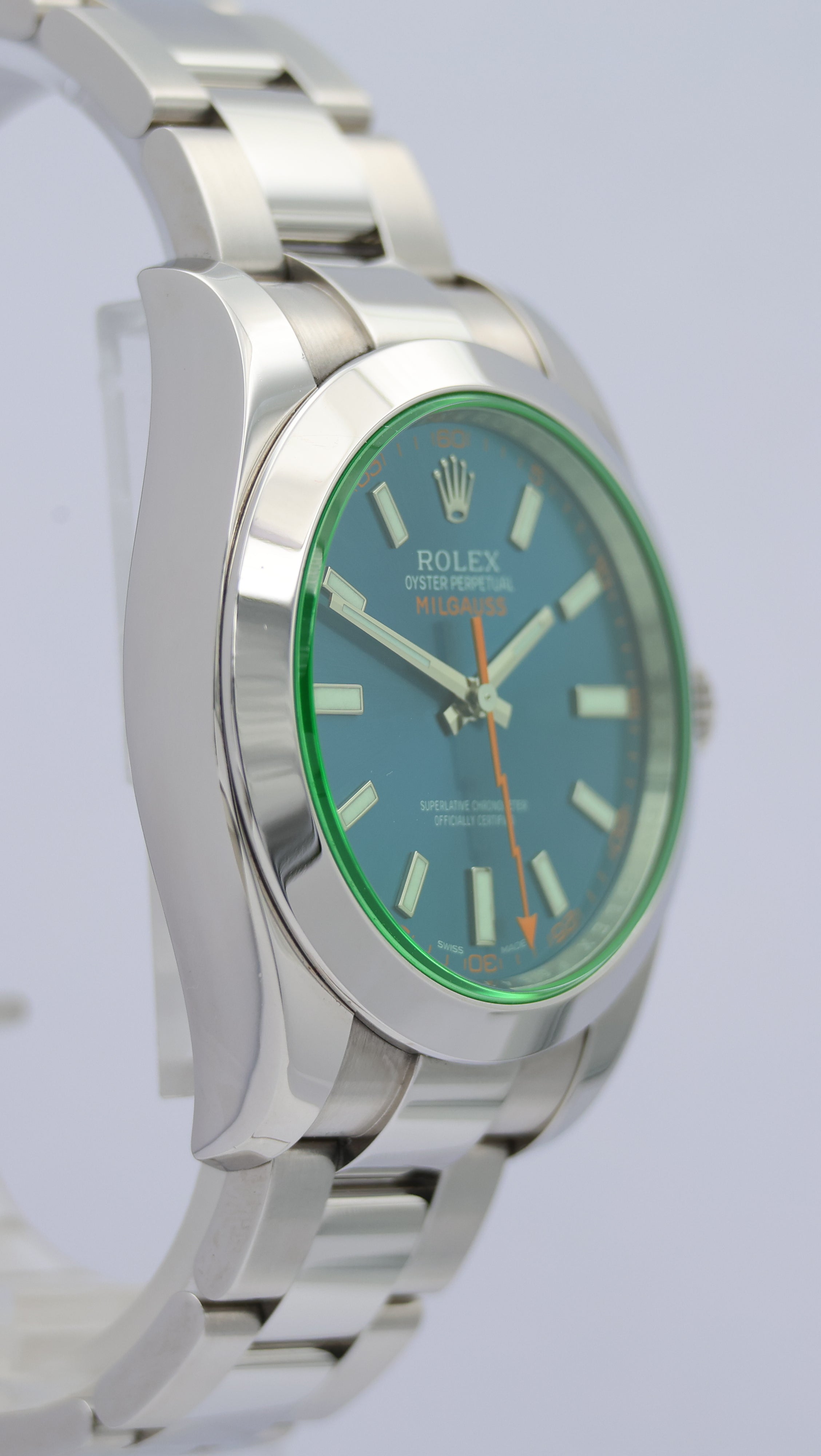 Rolex Milgauss Automatik Herrenuhr Blau 116400GV Box + og. Papiere