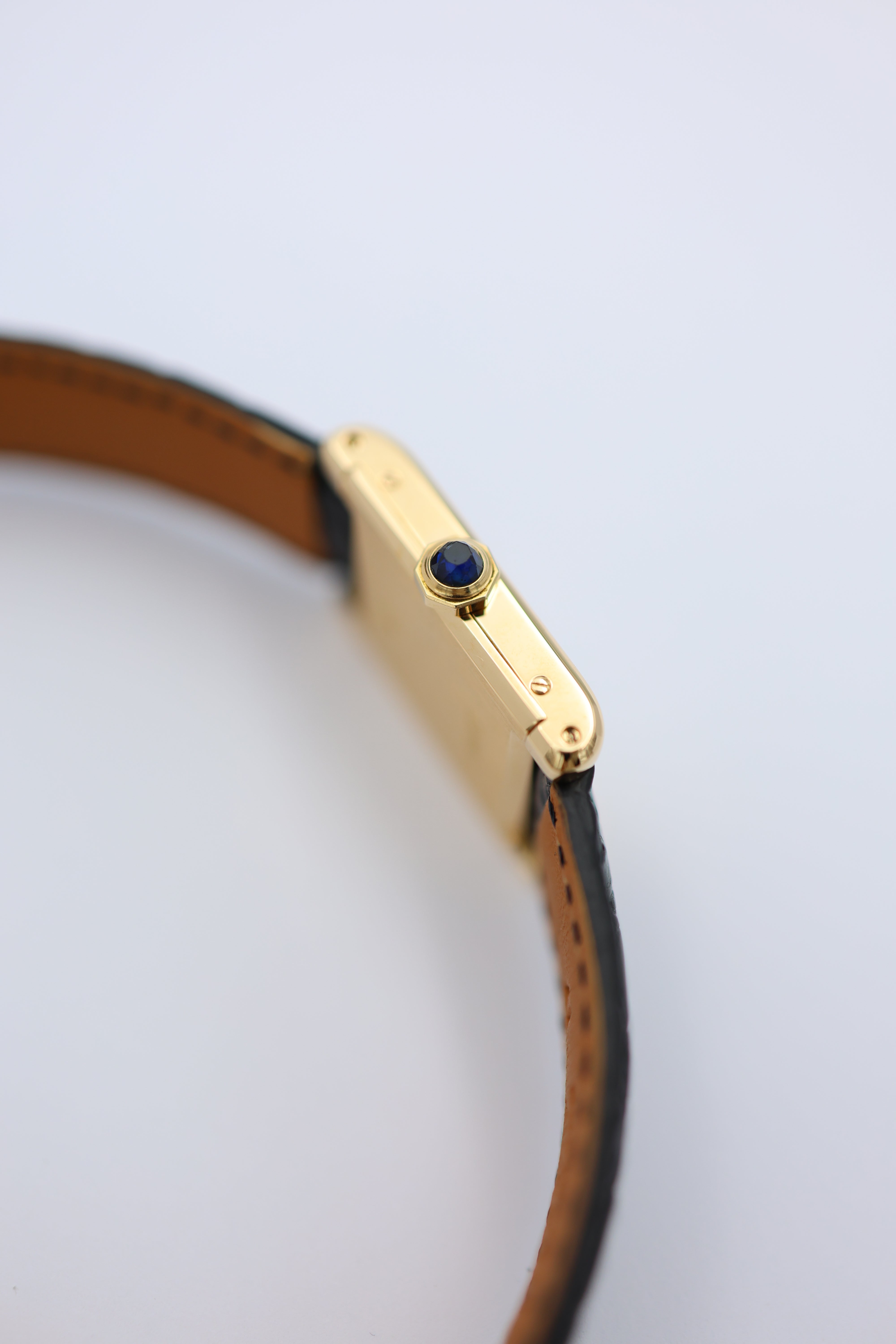 Cartier Tank Normale Paris Blatt 18k Gold Handaufzug 78092 - Detailansicht 12