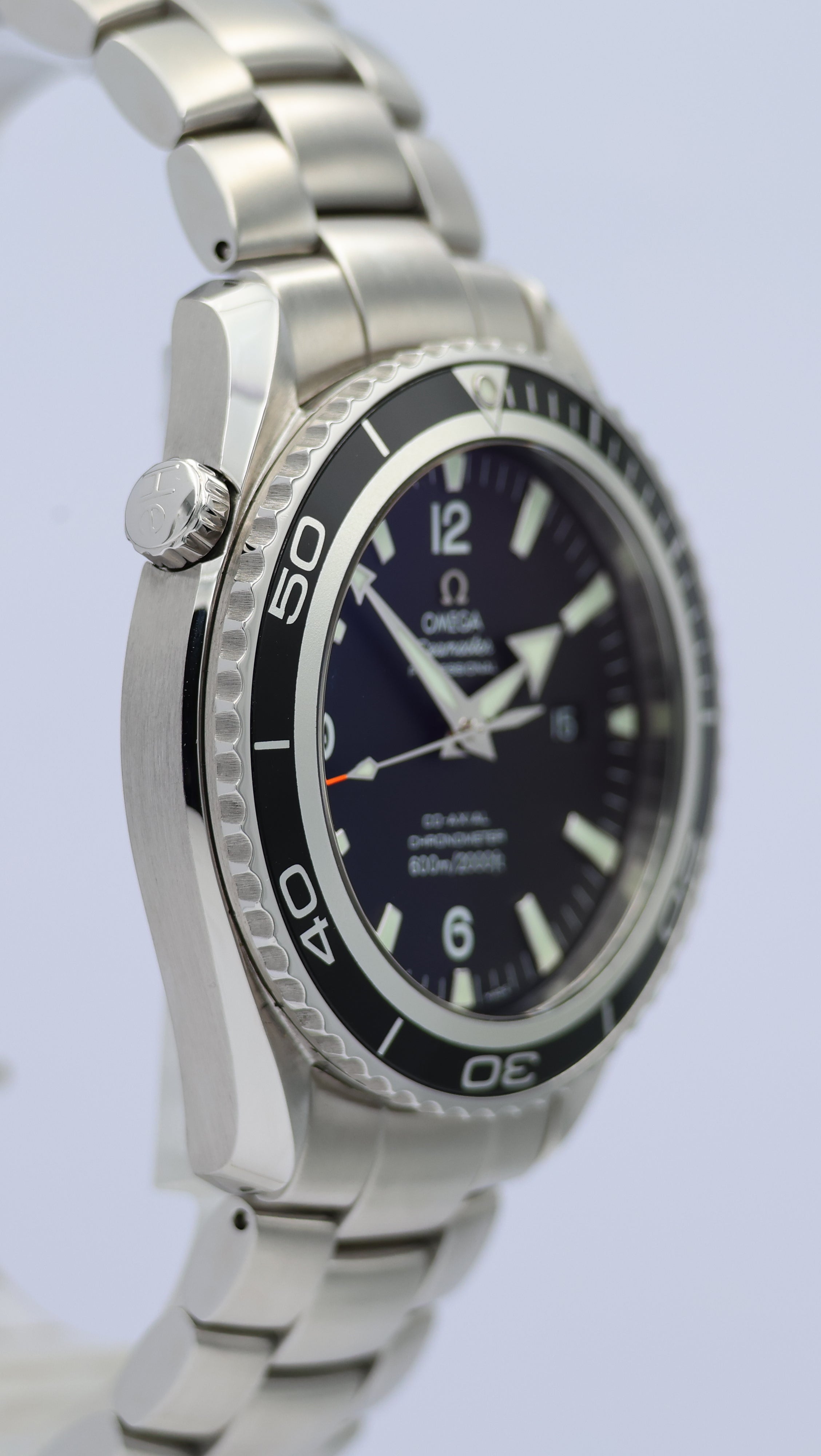 Omega Seamaster Planet Ocean 45mm automatic men's watch 22005000 box + above. papers