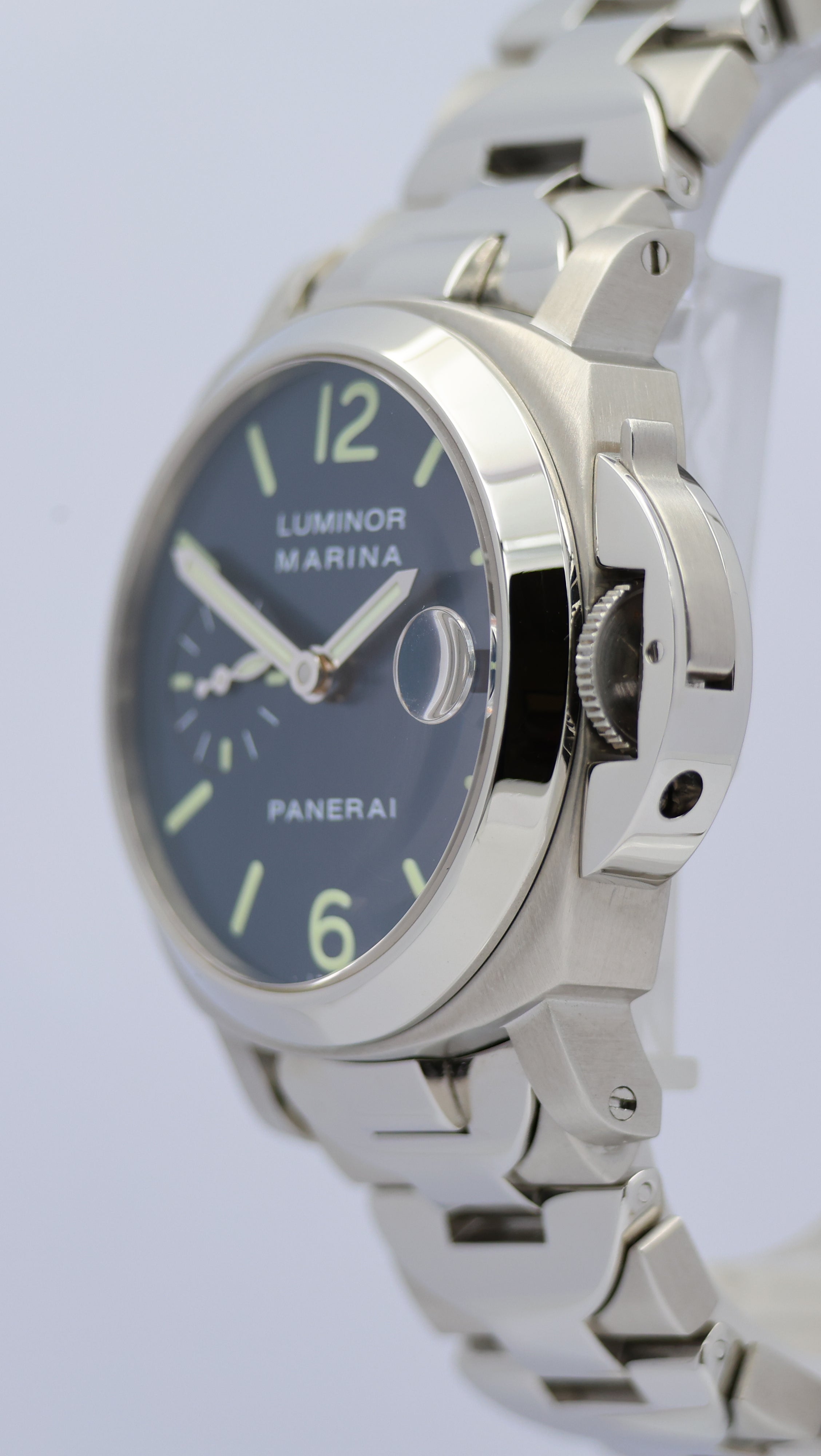 Panerai Luminor Marina Automatik Herrenuhr Blau PAM00050  Box + og. Papiere