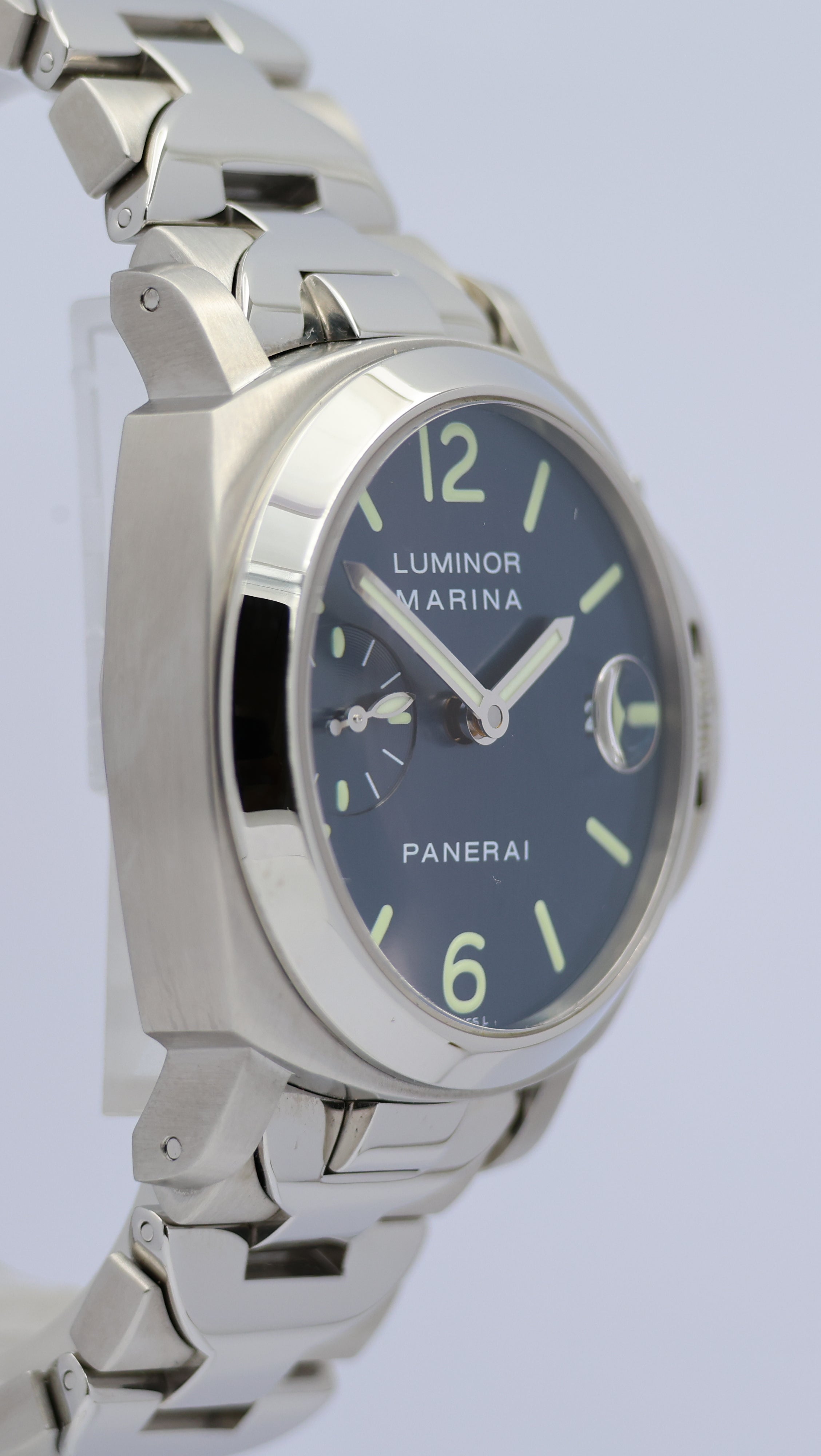 Panerai Luminor Marina Automatik Herrenuhr Blau PAM00050  Box + og. Papiere