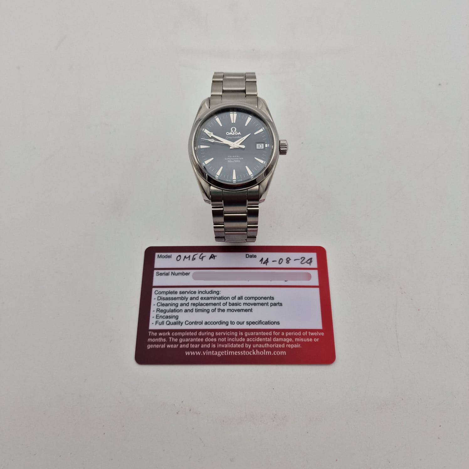 Omega Seamaster Aqua Terra Automatik 25048000 Service Papers/Extrakt