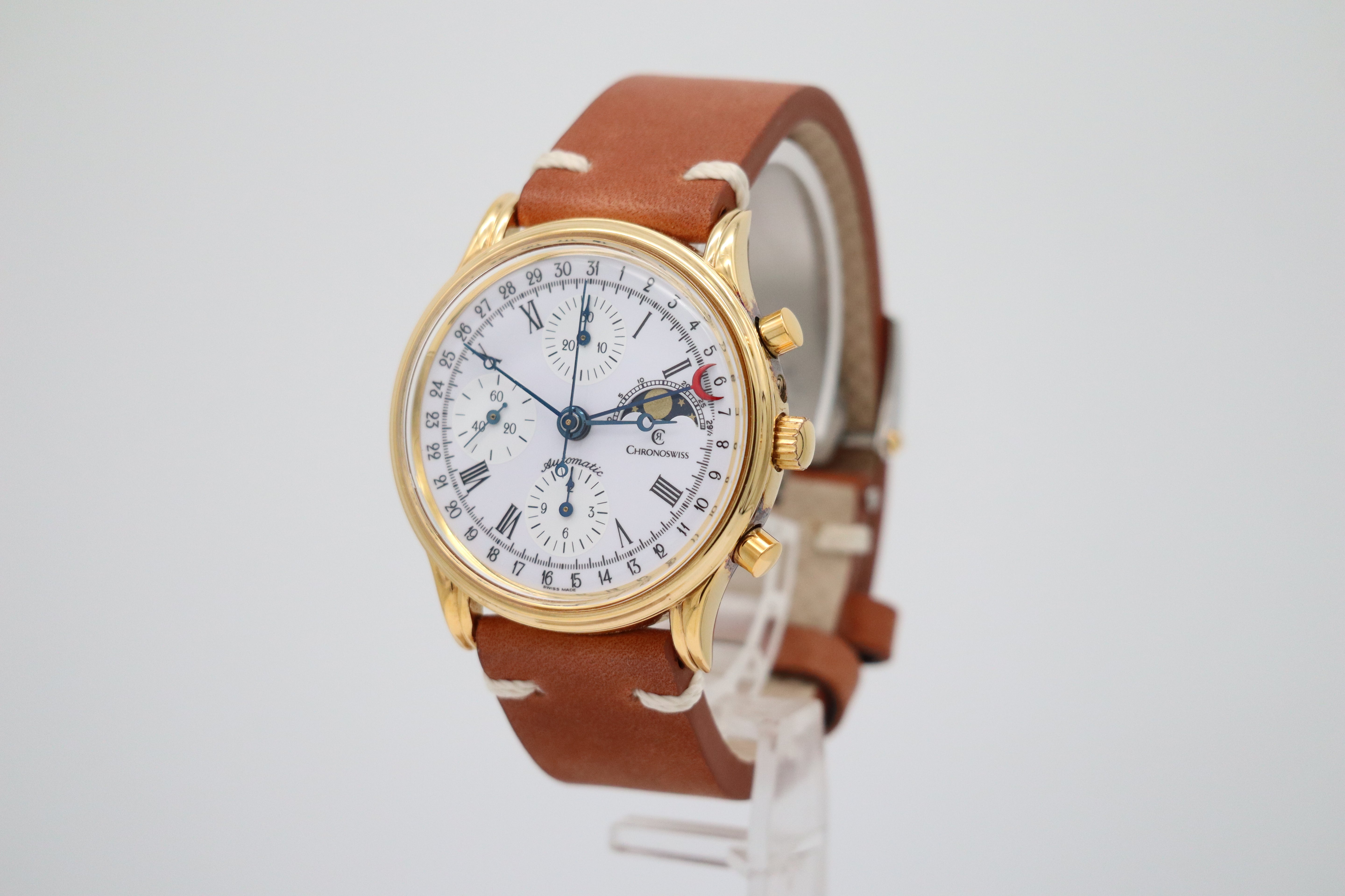 Chronoswiss Lunar Chronograph Mondphase Automatik 77990 Box + og. Papiere