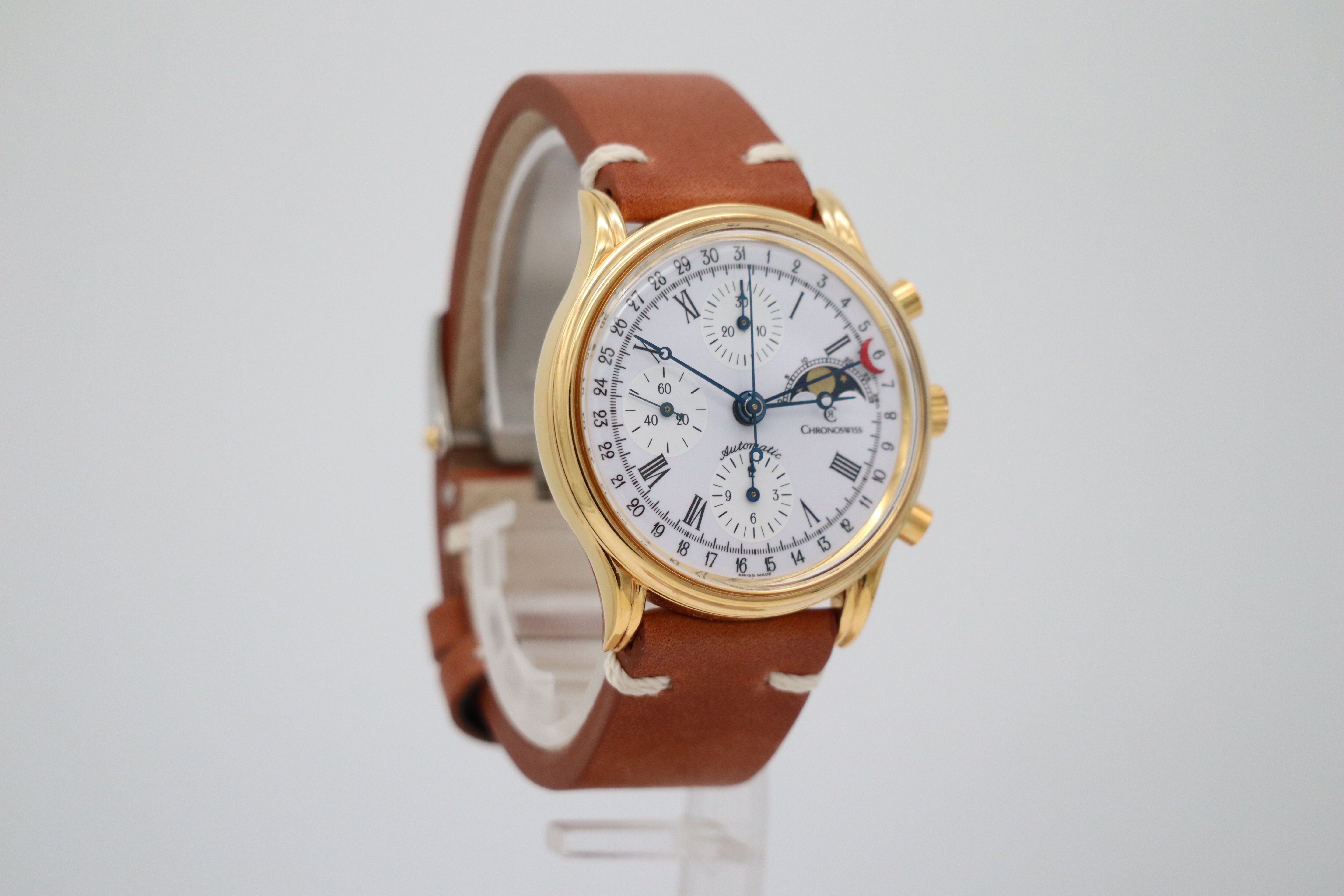 Chronoswiss Lunar Chronograph Mondphase Automatik 77990 Box + og. Papiere