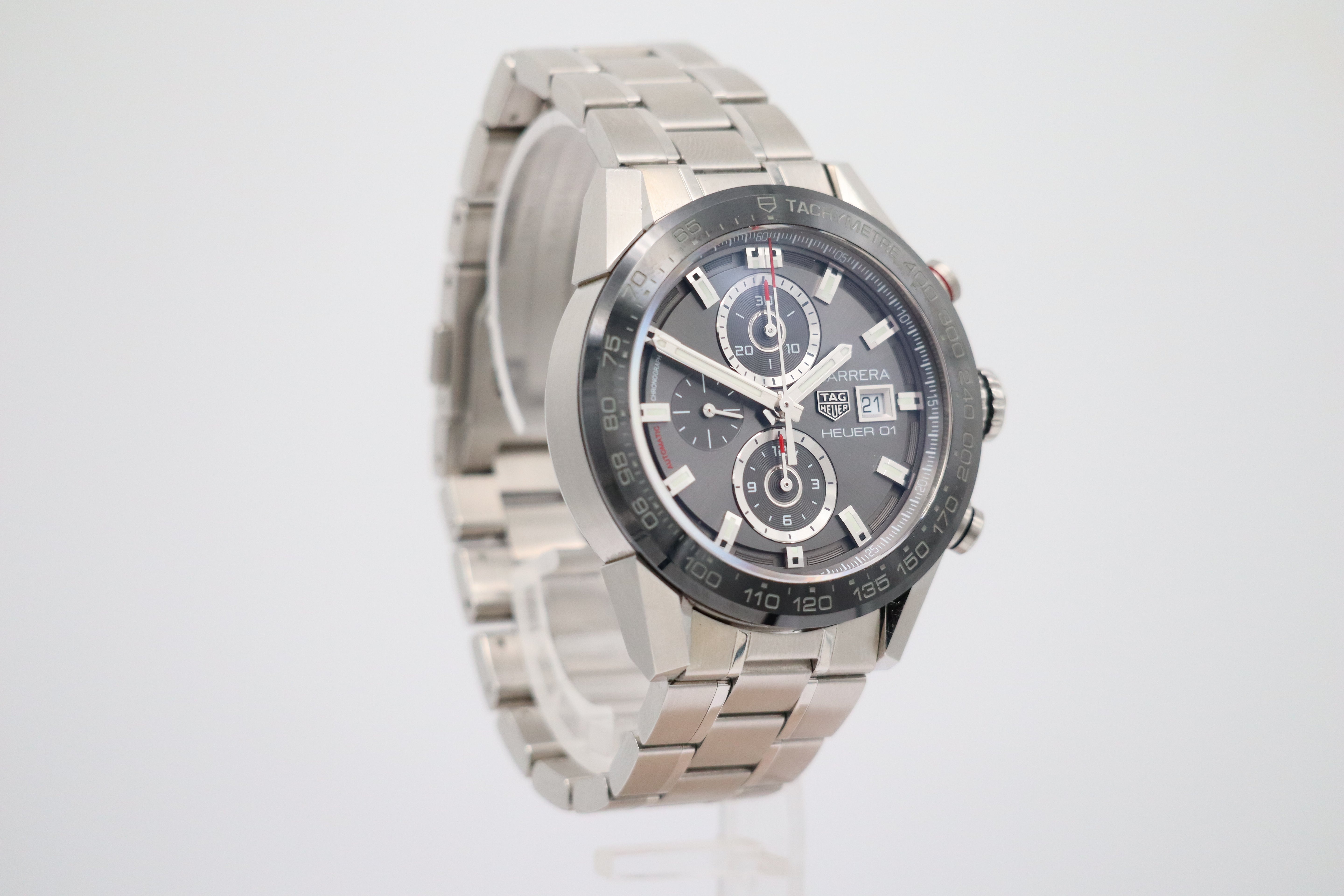 Tag Heuer Carrera Calibre 43mm Automatik Herrenuhr CAR201W Box + og. Papiere