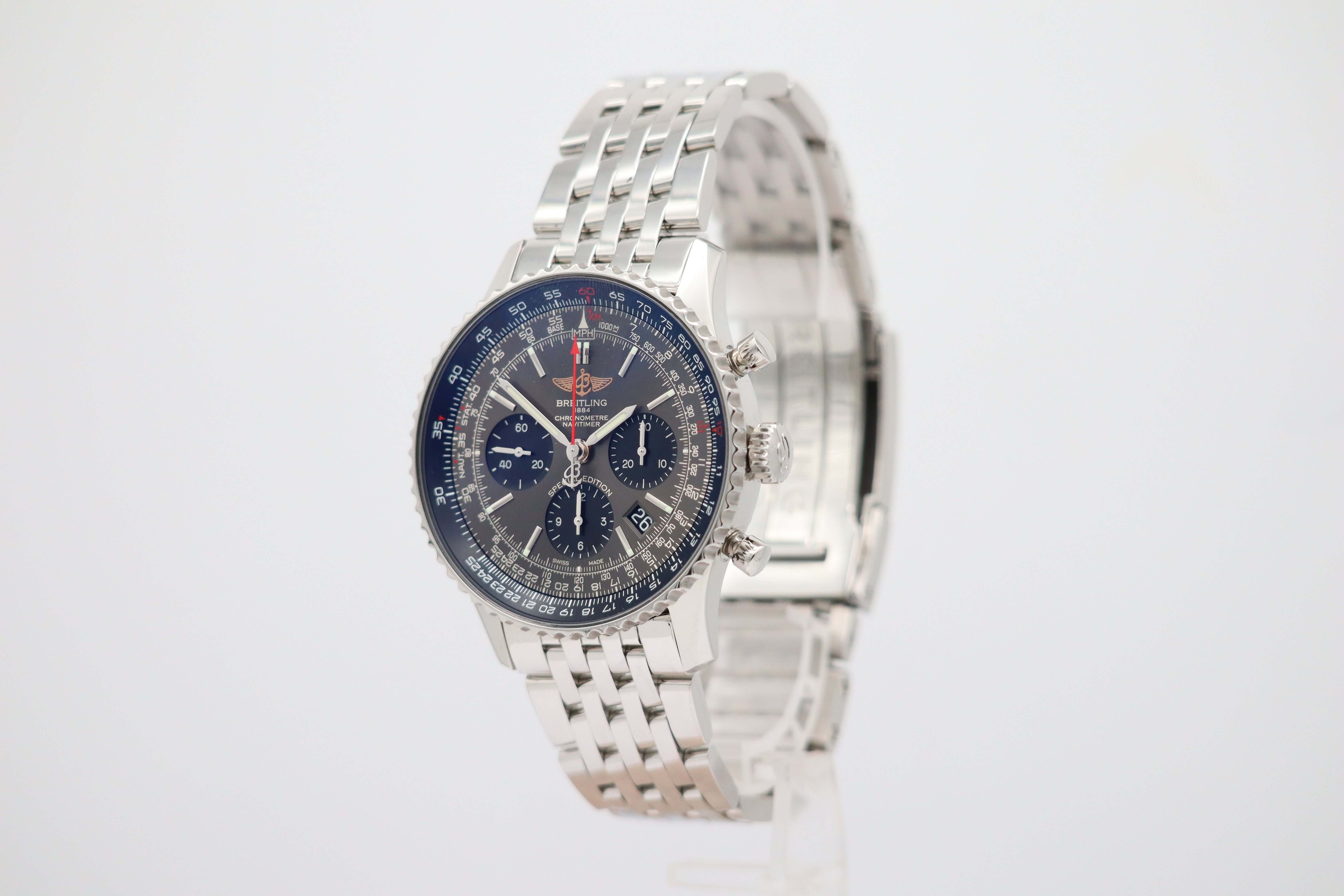 Breitling Navitimer B01 Chronograph 43mm Automatik Herrenuhr AB0121 Box + og. Papiere