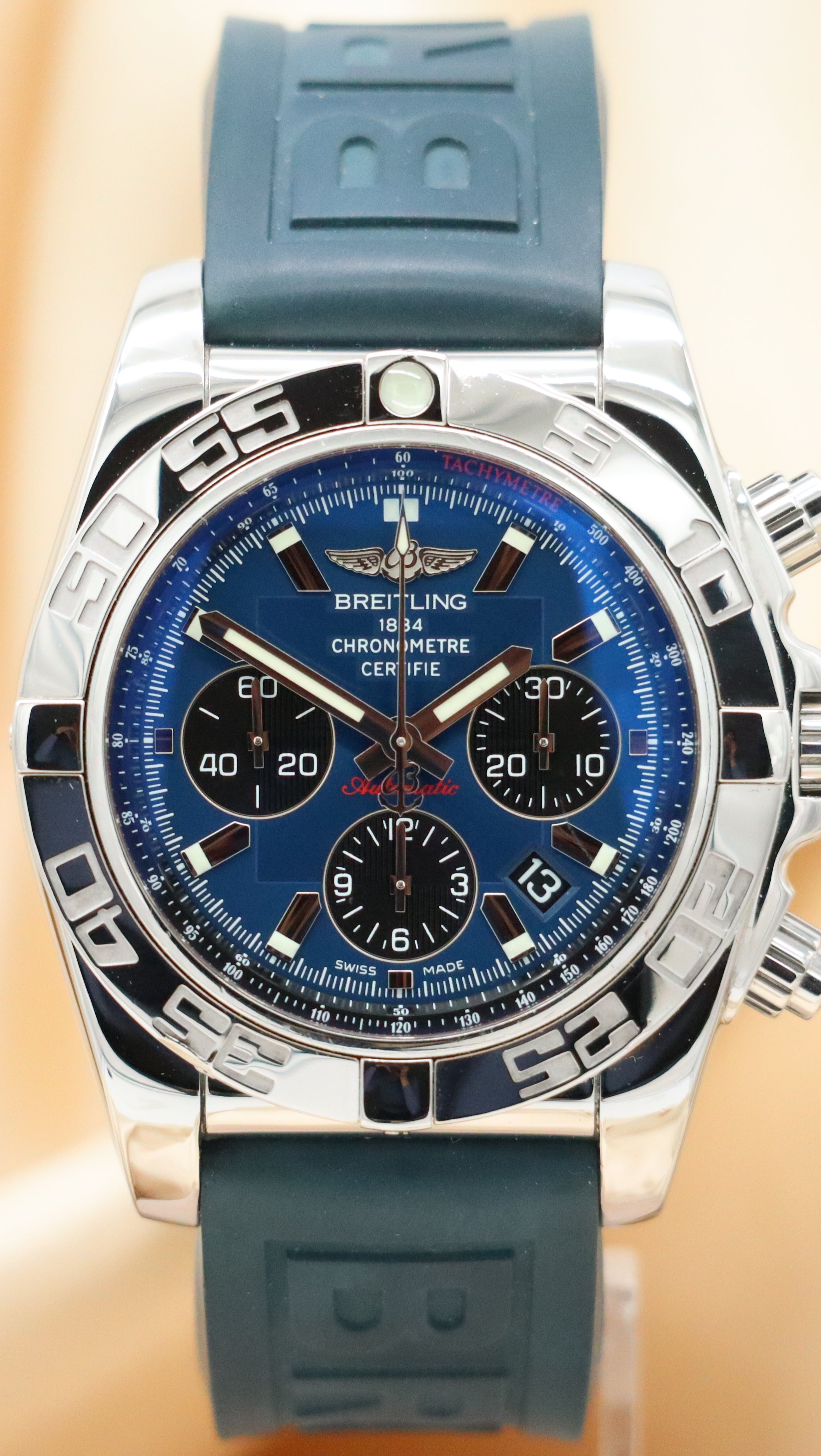 Breitling Chronomat 44 Automatik Herrenuhr Blau AB0110