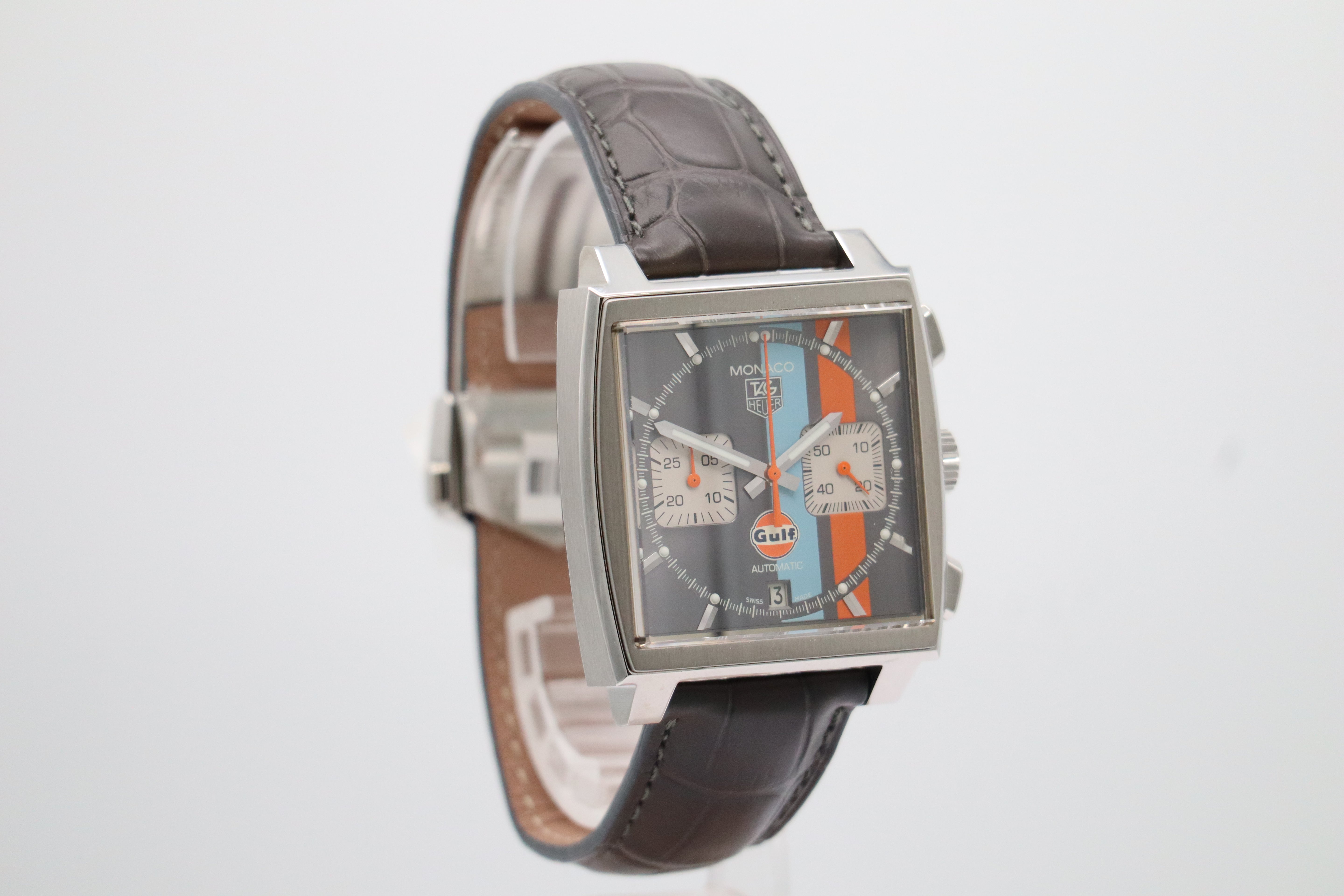 Tag Heuer Monaco Gulf Chronograph Ungetragen NOS CAW2113 Box + og. Papiere