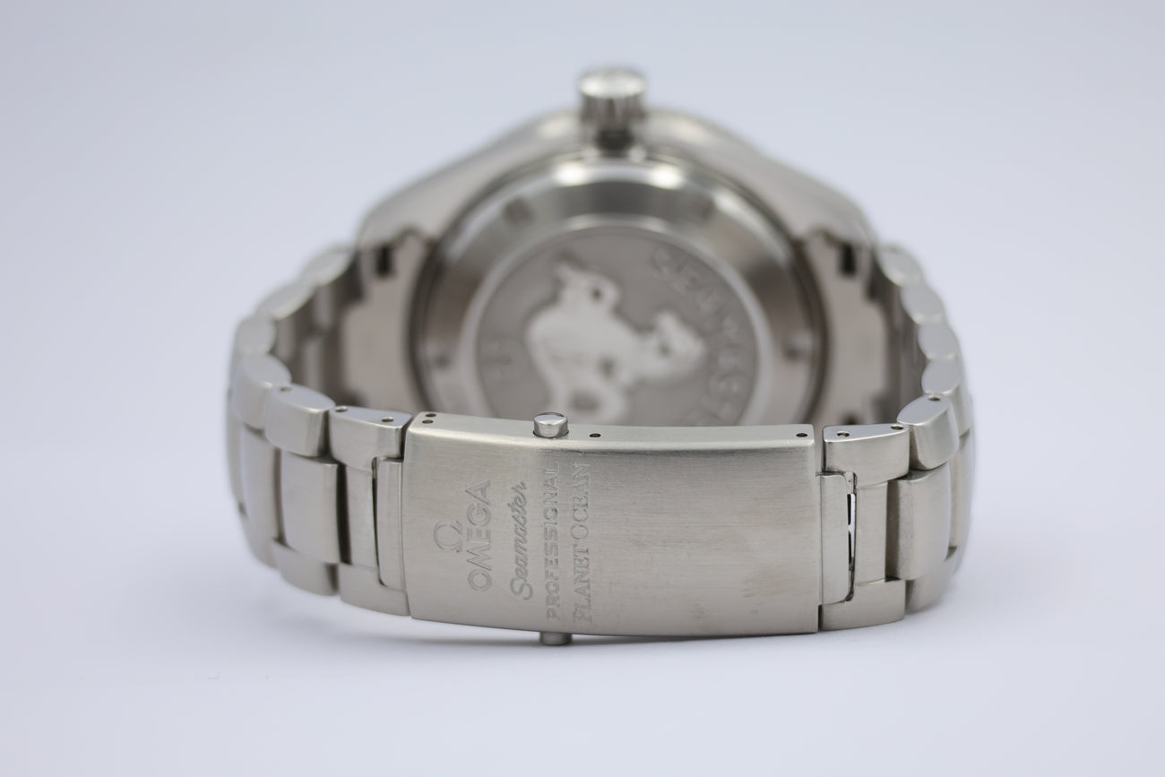Omega Seamaster Planet Ocean 42mm Automatik Herrenuhr	 22015000 Box + Service Papers/Extrakt