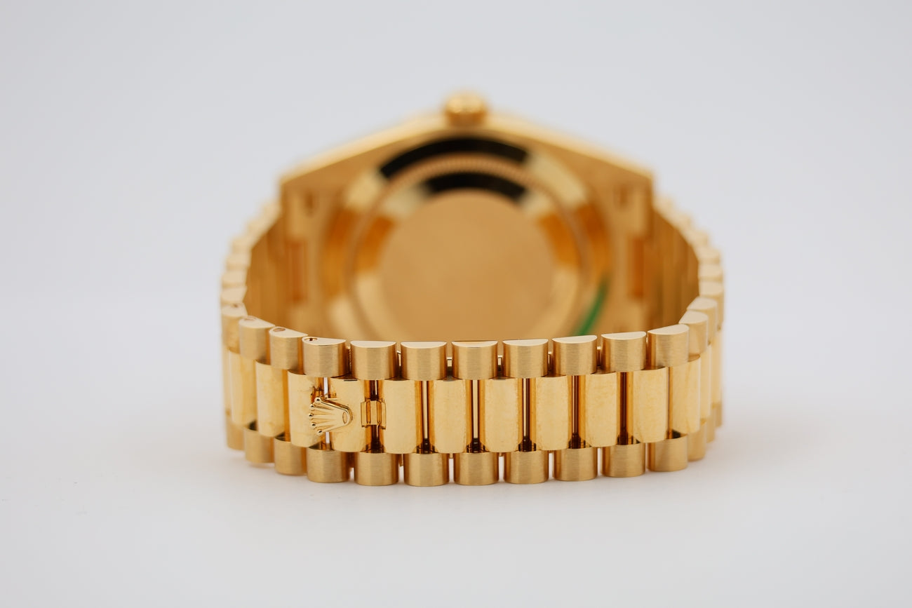 Rolex Day-Date 40 Gelbgold Baguette Dial Automatik Teilverklebt wie NEU 228238 - Detailansicht 5