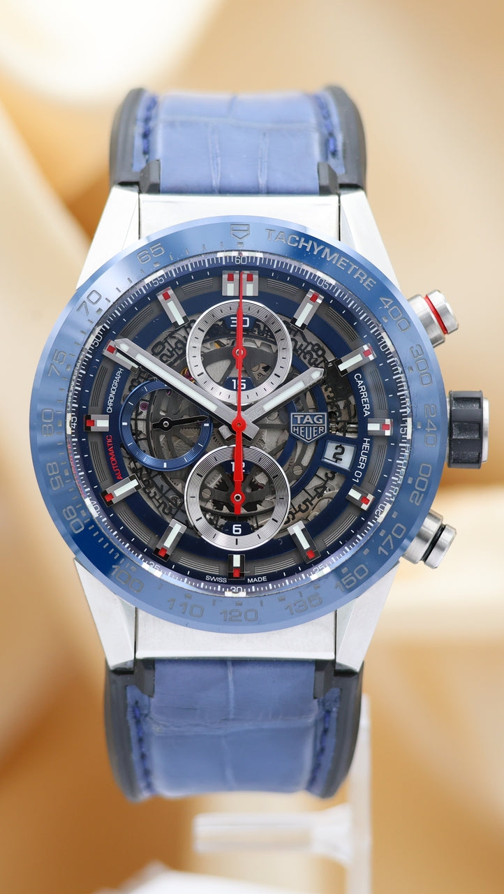 Tag Heuer Carrera Calibre HEUER 01 Skeleton  CAR201T-0 Box + og. Papiere