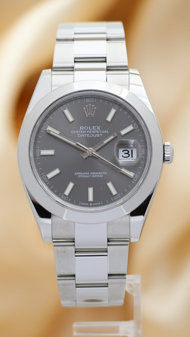Rolex Datejust 41 Automatik Herrenuhr Grau 126300 - Main product image