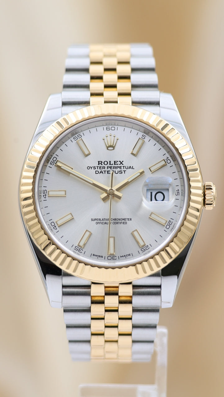 Rolex Datejust Automatik Herrenuhr Stahl/Gold 41mm 126333 - Thumbnail