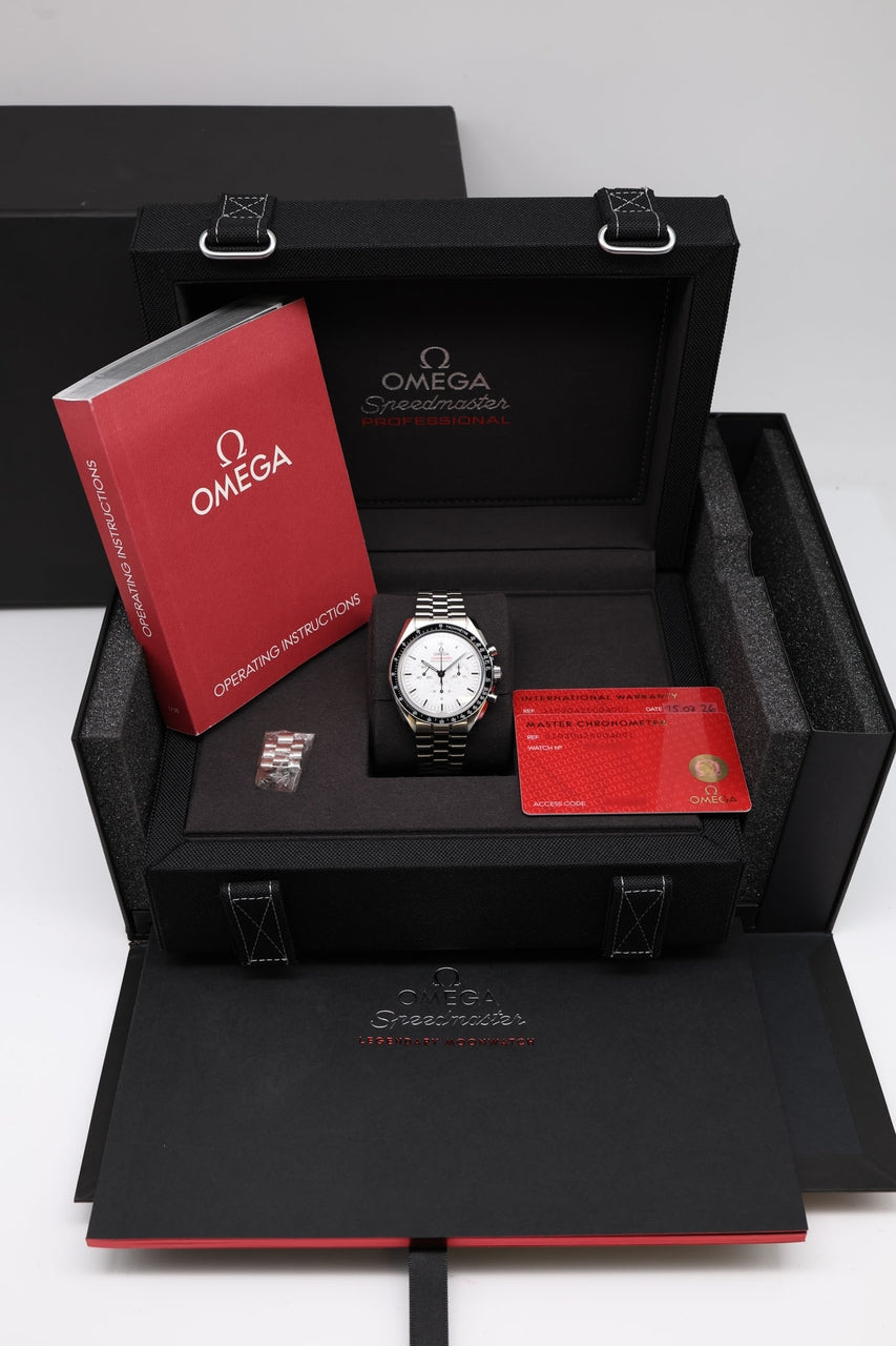 Omega Speedmaster Professional Moonwatch weiß 42mm 31030425004001 - Papiere und oder Lieferumfang